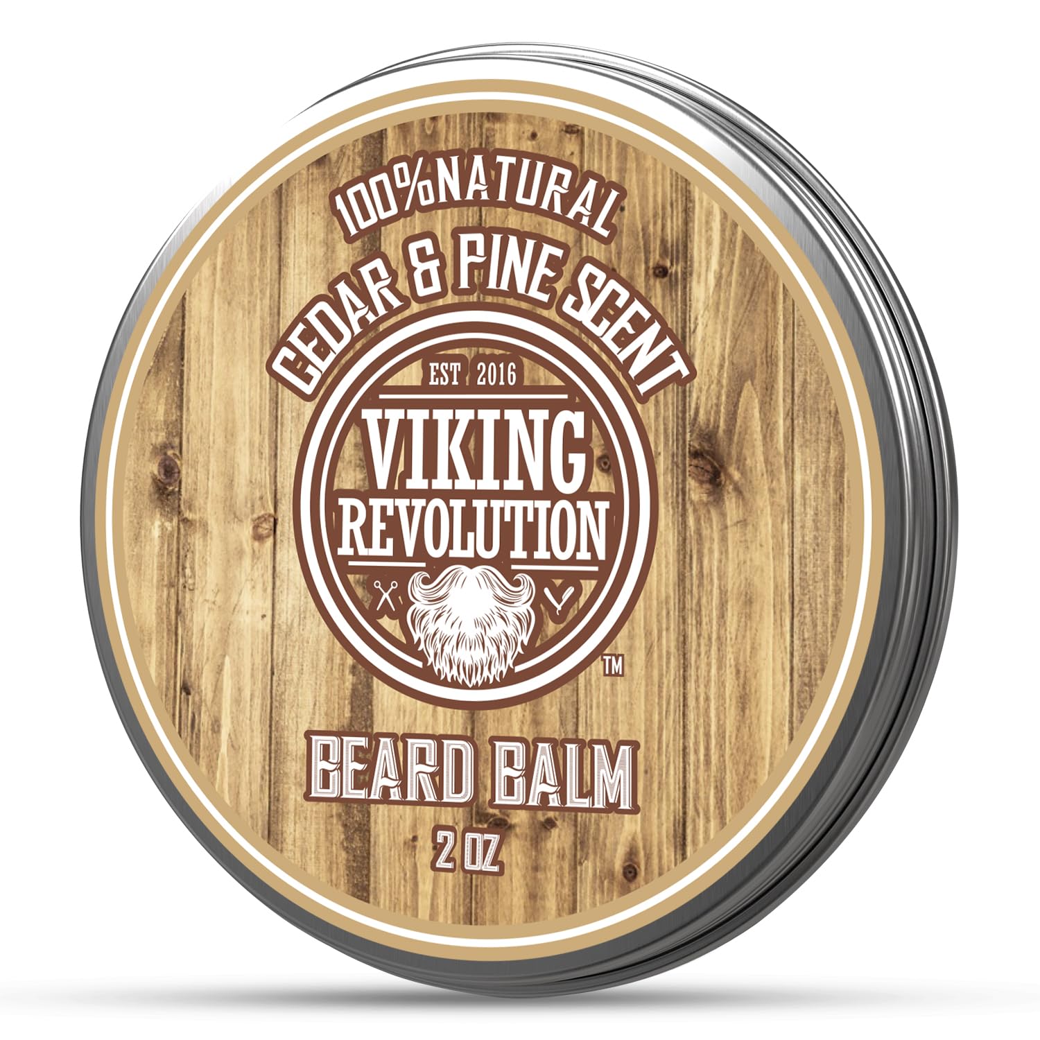 Viking Revolution Beard Balm Cedar & Pine Scent W/Argan & Jojoba Oils - Styles, Strengthens & Softens Beards & Mustaches - Leave