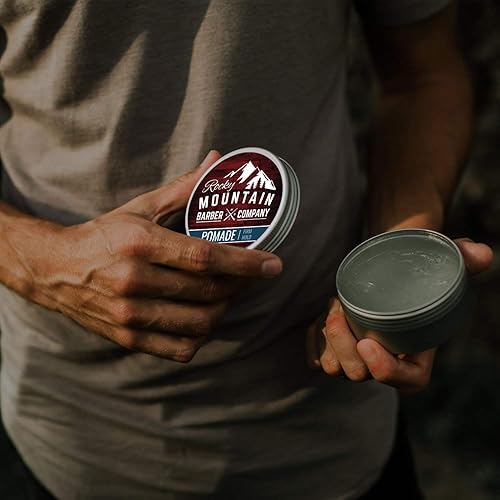 Rocky Mountain Barber Company Pomade For Men - 5 Oz Tub Classic Styling Product With Strong Firm Hold For Side Part, Pompadour &