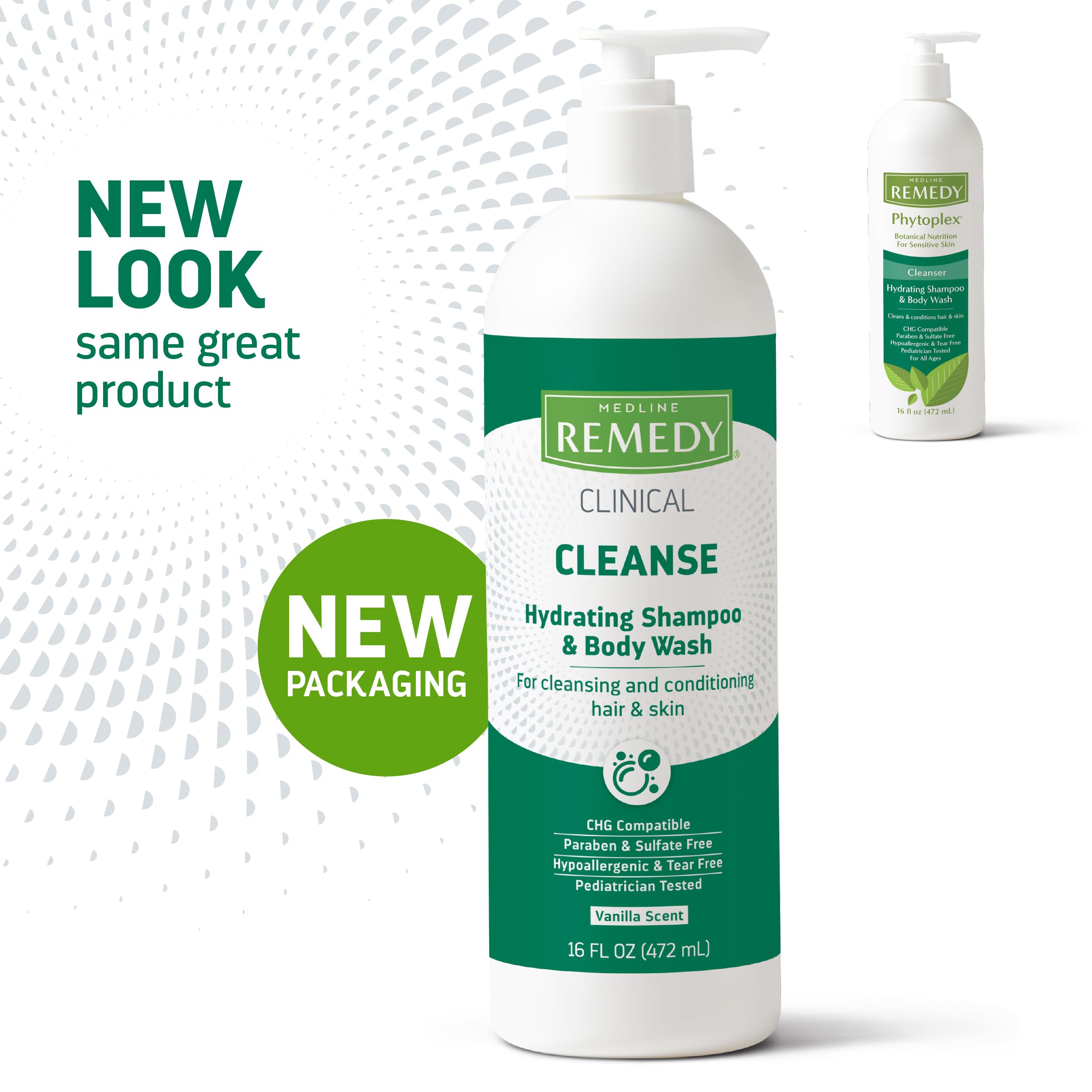 Medline Remedy Clinical Hydrating Shampoo & Body Wash (16 fl oz), Vanilla Scent, Cleanser, No-Rinse, Adults, Kids, Shower Or Bed