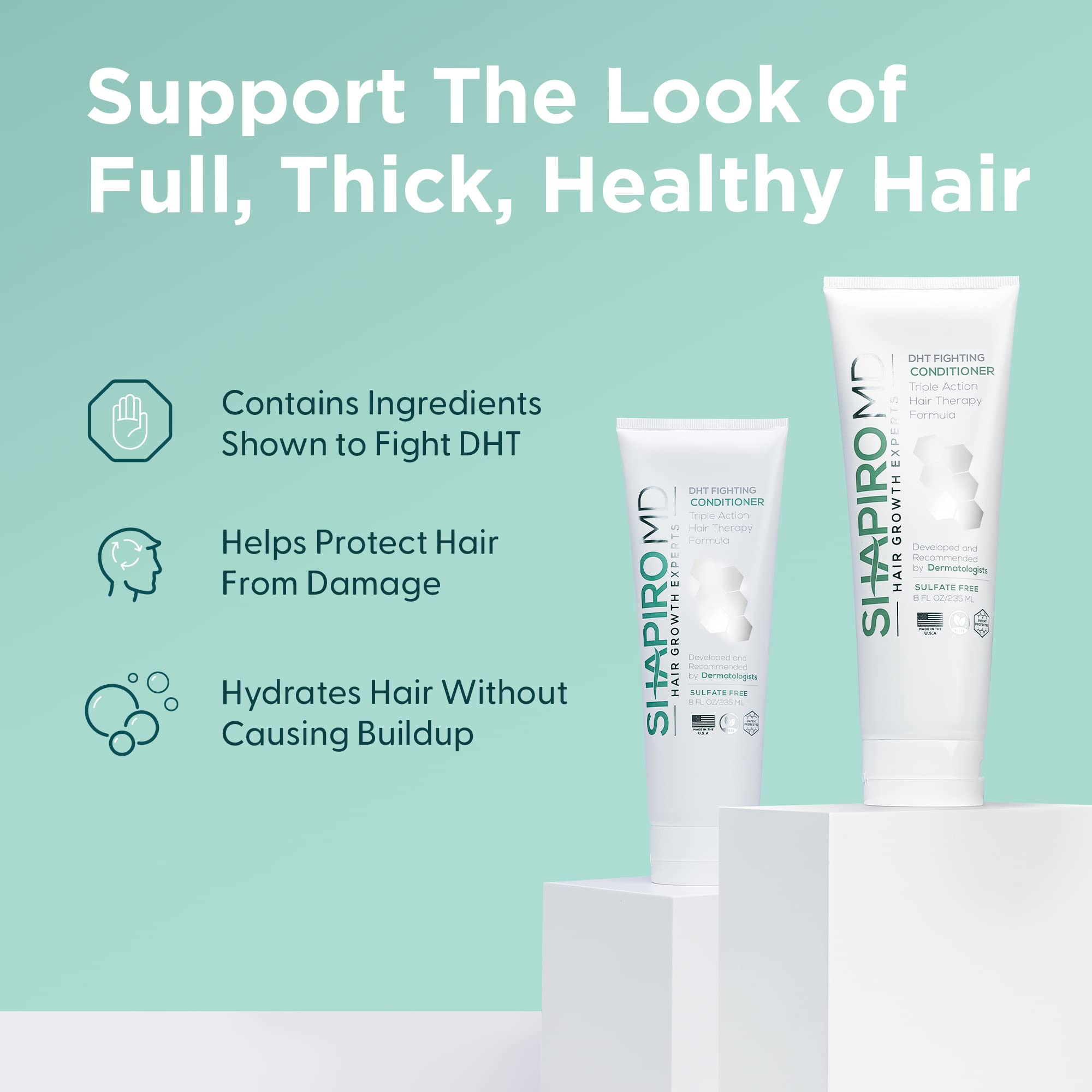 Shapiro Md Hair Growth Experts Hair Loss Conditioner, Dht Fighting Vegan Formula For Thinning Hair Developed By Dermatologists,