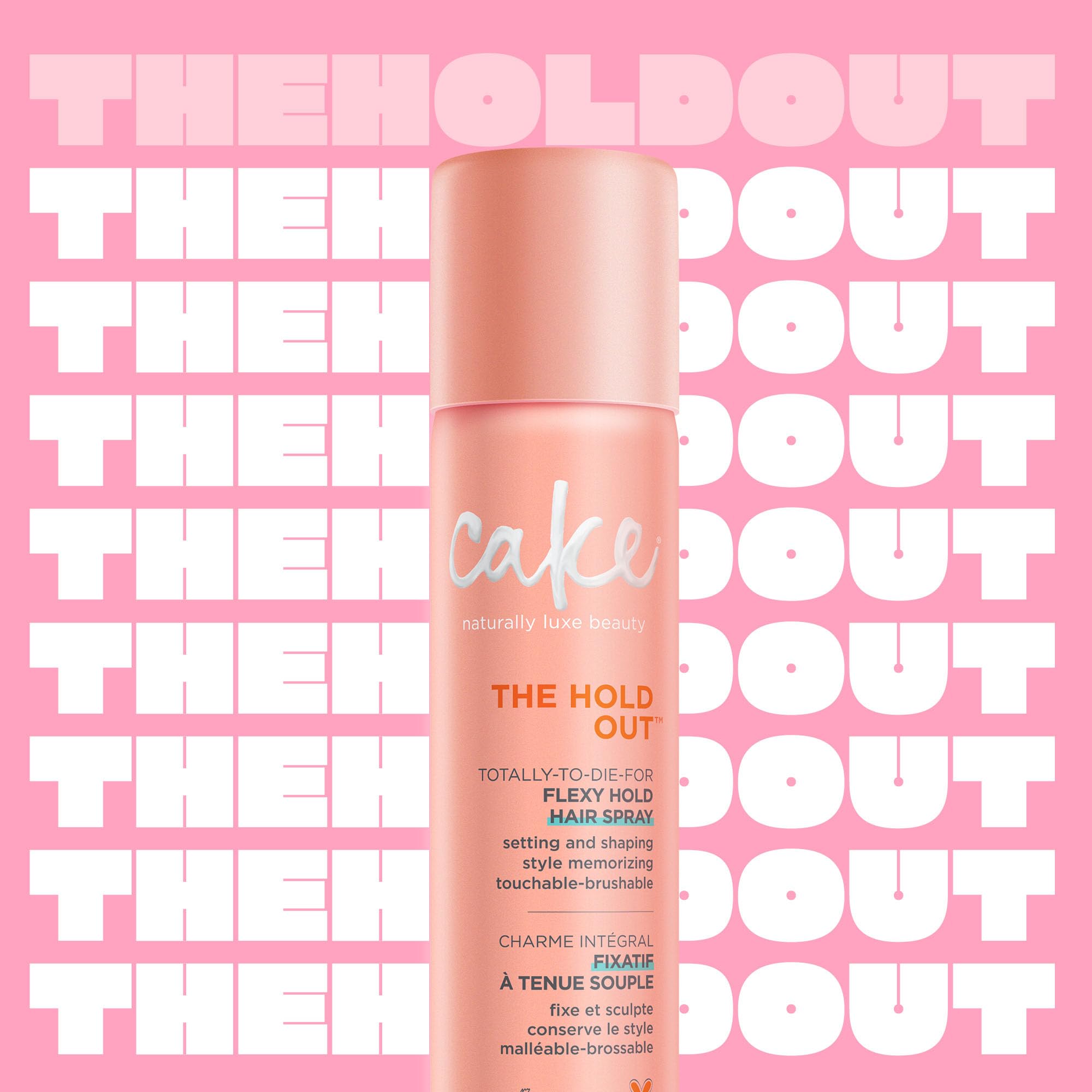 Cake Beauty Hairspray, The Hold Out - Flexible Hold & Volume - Vitamin E & Abyssinian Oil - For All Hair Types- 5.6 oz.