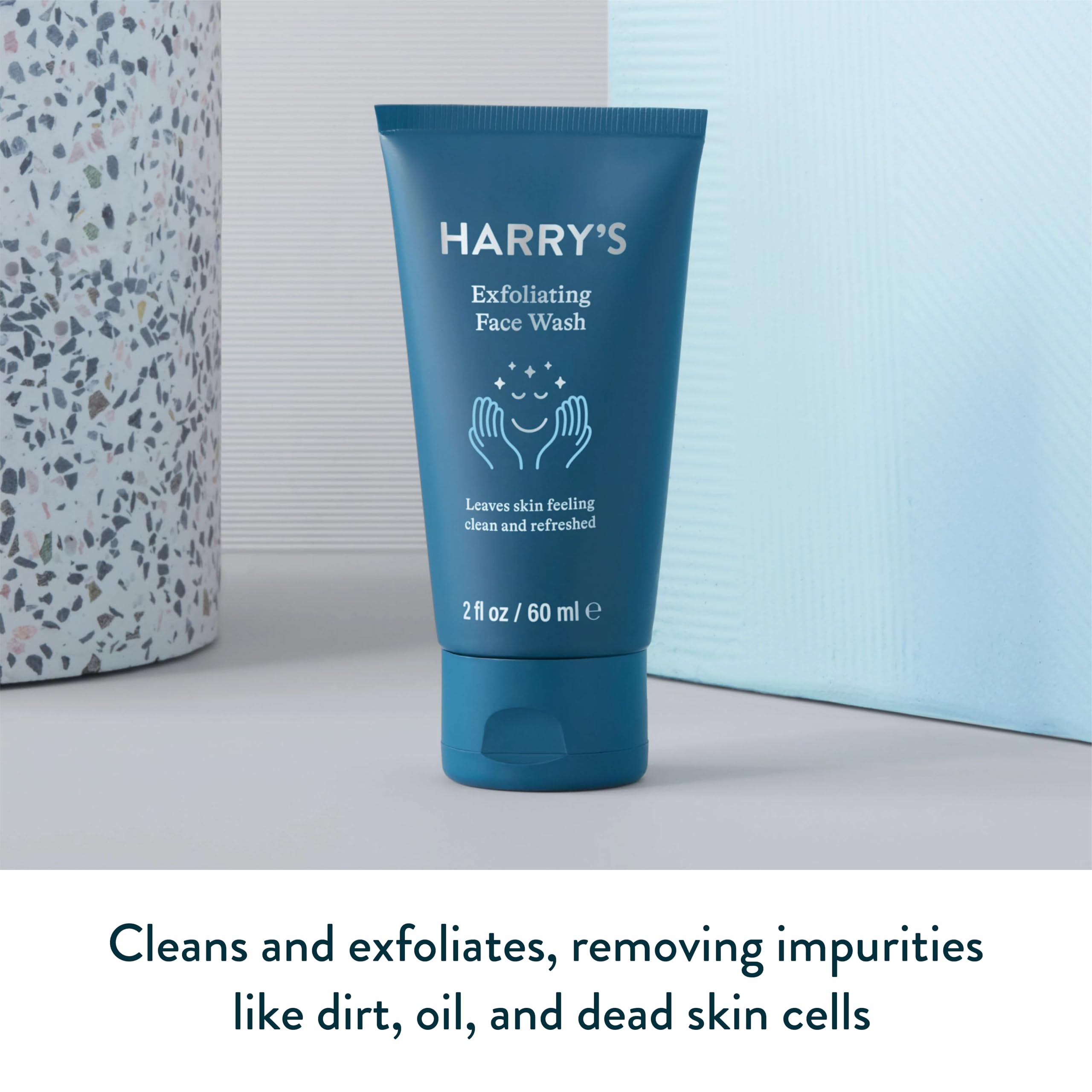 Harry's Exfoliating Face Wash for Men, Gentle Facial Skin Care Products with Volcanic Rock Exfoliant, 2 Fl. Oz, Pack of 3