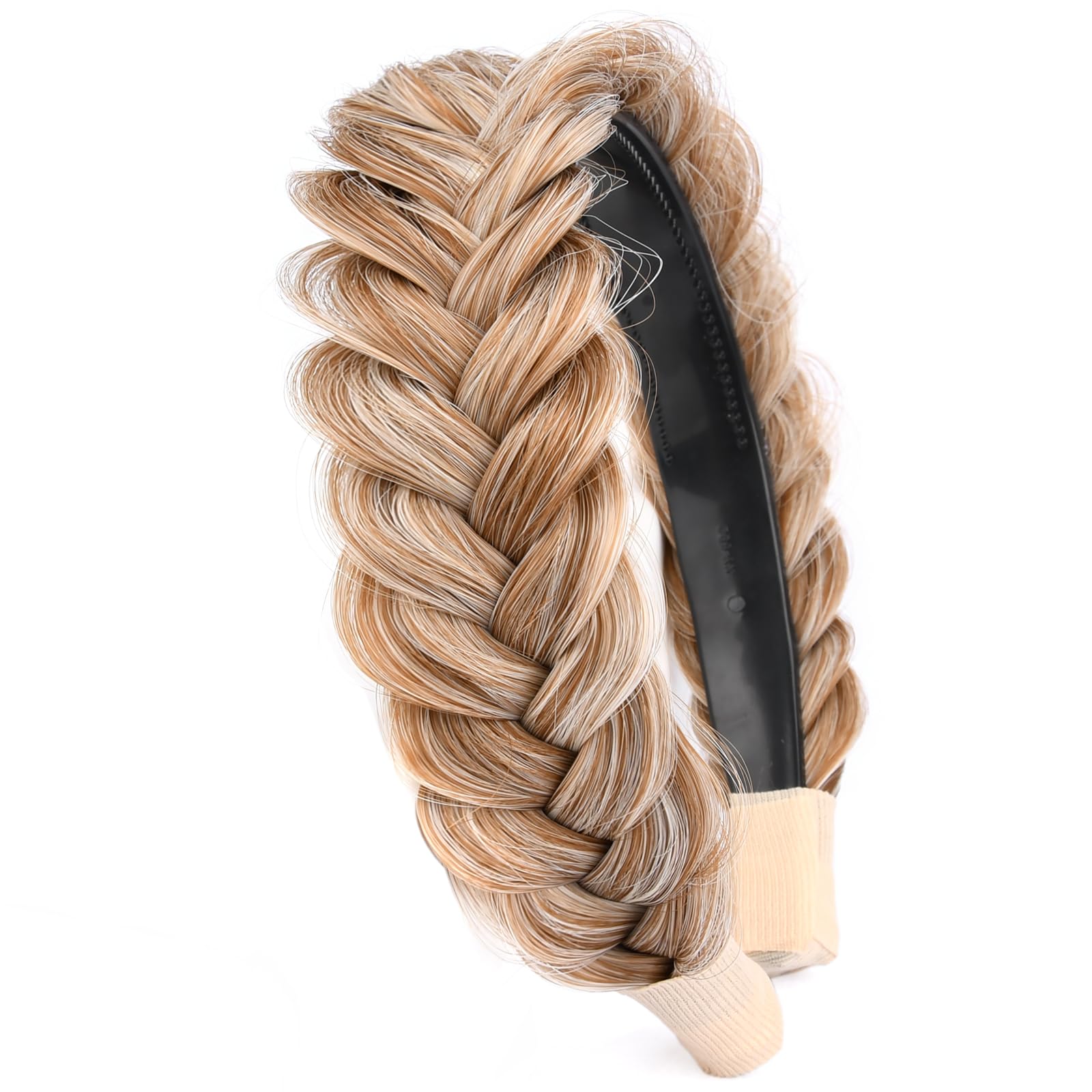 Gledola Braided Headband With Teeth Braids Hairband With Tooth Synthetic Hair Band Plaited Hairband For Women (Sandy Blonde)