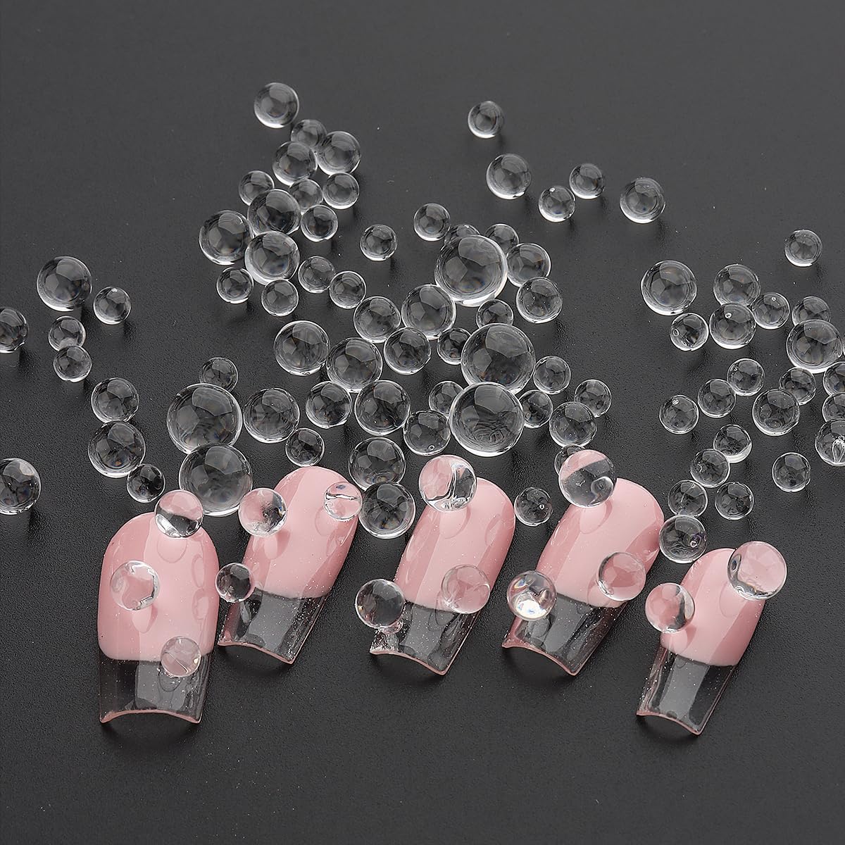 Clear Water Beads For Nail Art, 3D Water Droplets Beads, 3-7Mm Transparent Round Bubble Balls For Nail Decoration, Y2K Nail Char