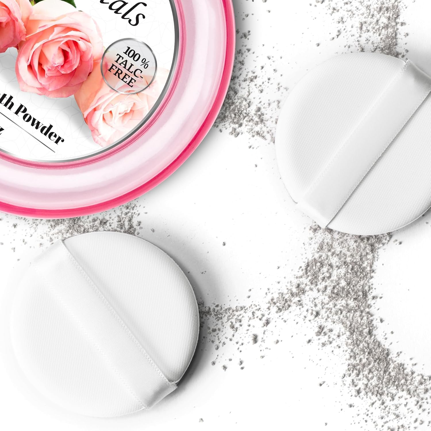 R-Neu 2 Pack Body Powder For Women With Powder Puff, 100% Talc-Free, Elegant Rose Petal & Royal Bouquet Scented Dusting Powder,