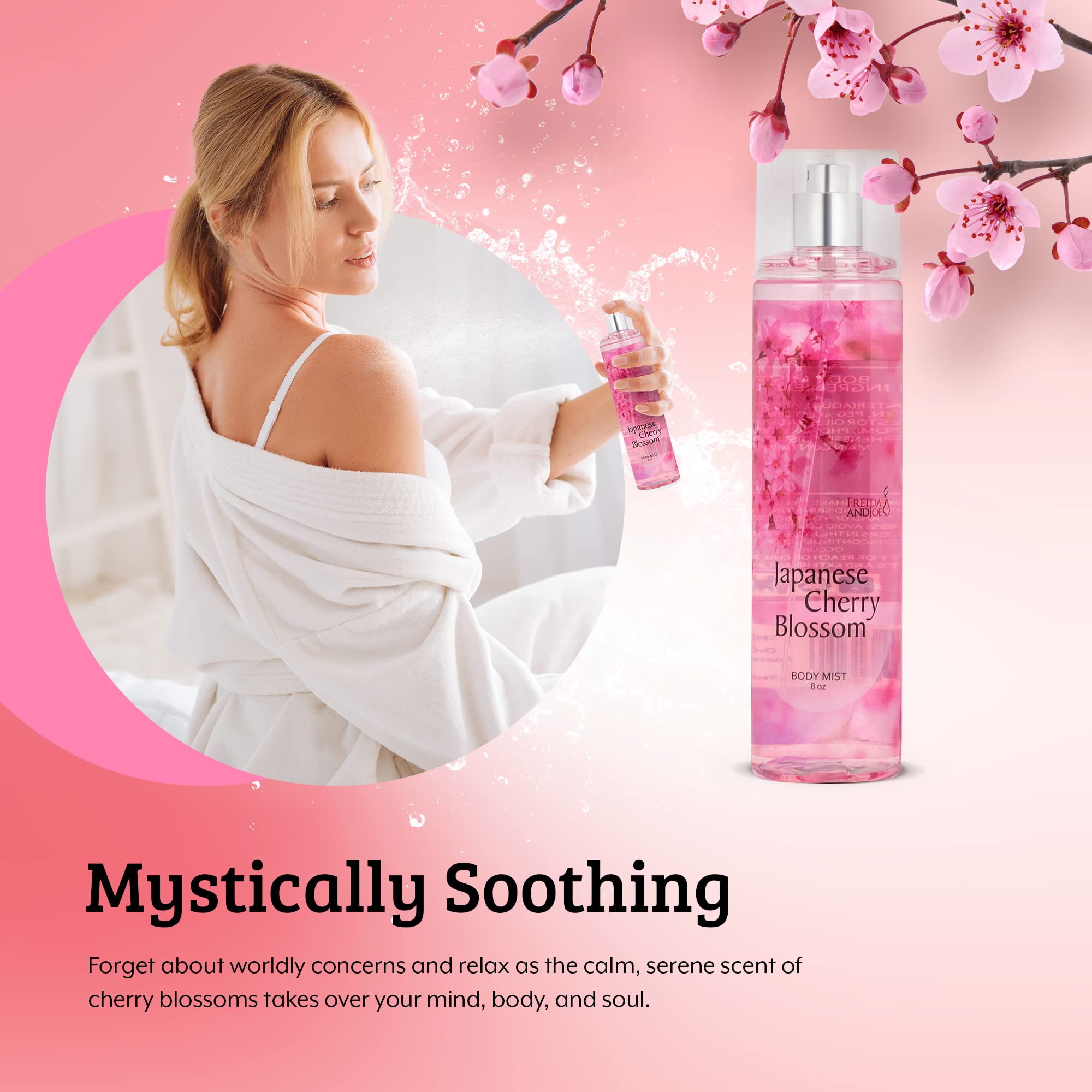 Freida & Joe Japanese Cherry Blossom Body Mist: A Luxurious 8 Oz Gift For Her, Exquisite Floral Scent, Ideal Stocking Stuffer Fi