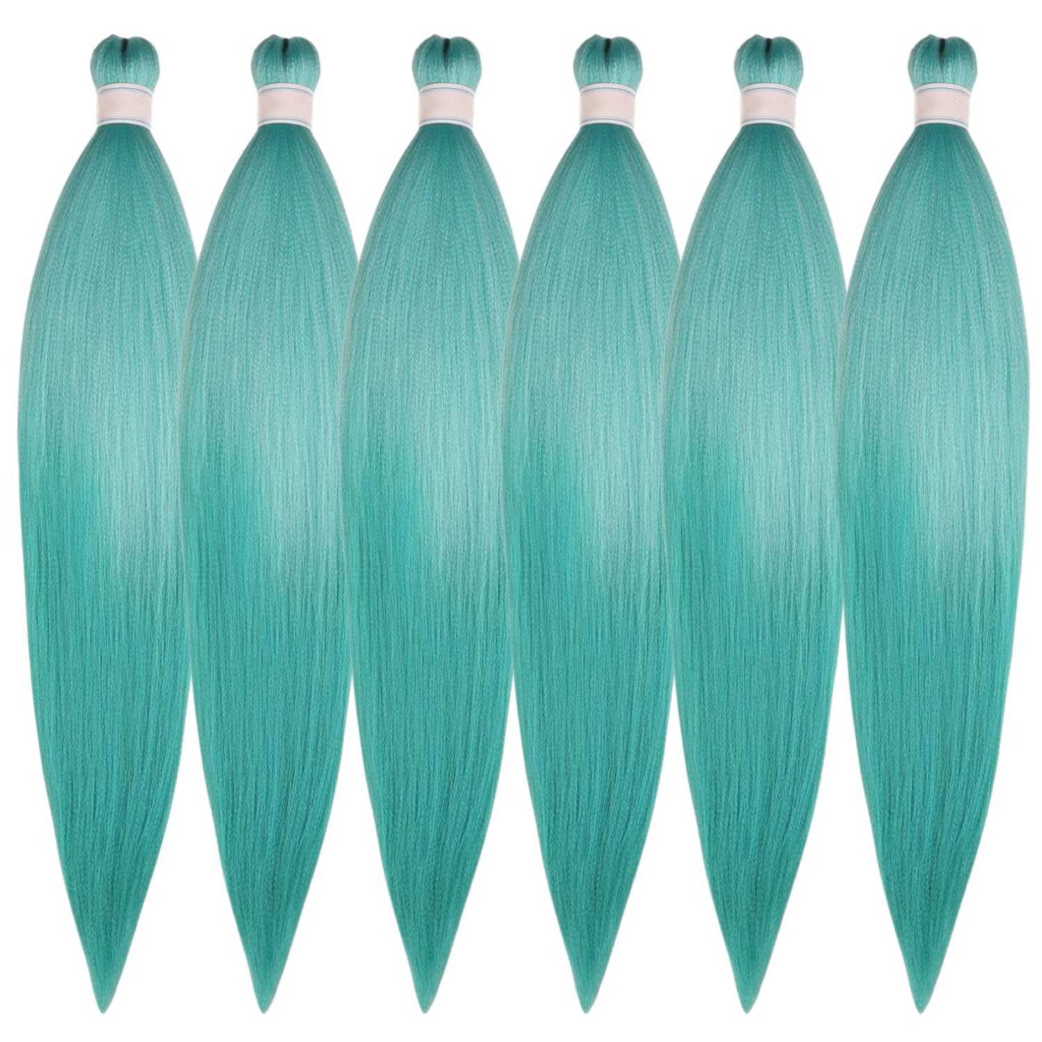 Bright Pastel Aqua Blue Braiding Hair Pre stretched Hypoallenic Box Braiding Hair Extensions Feed in Braids Synthetic Crochet Br