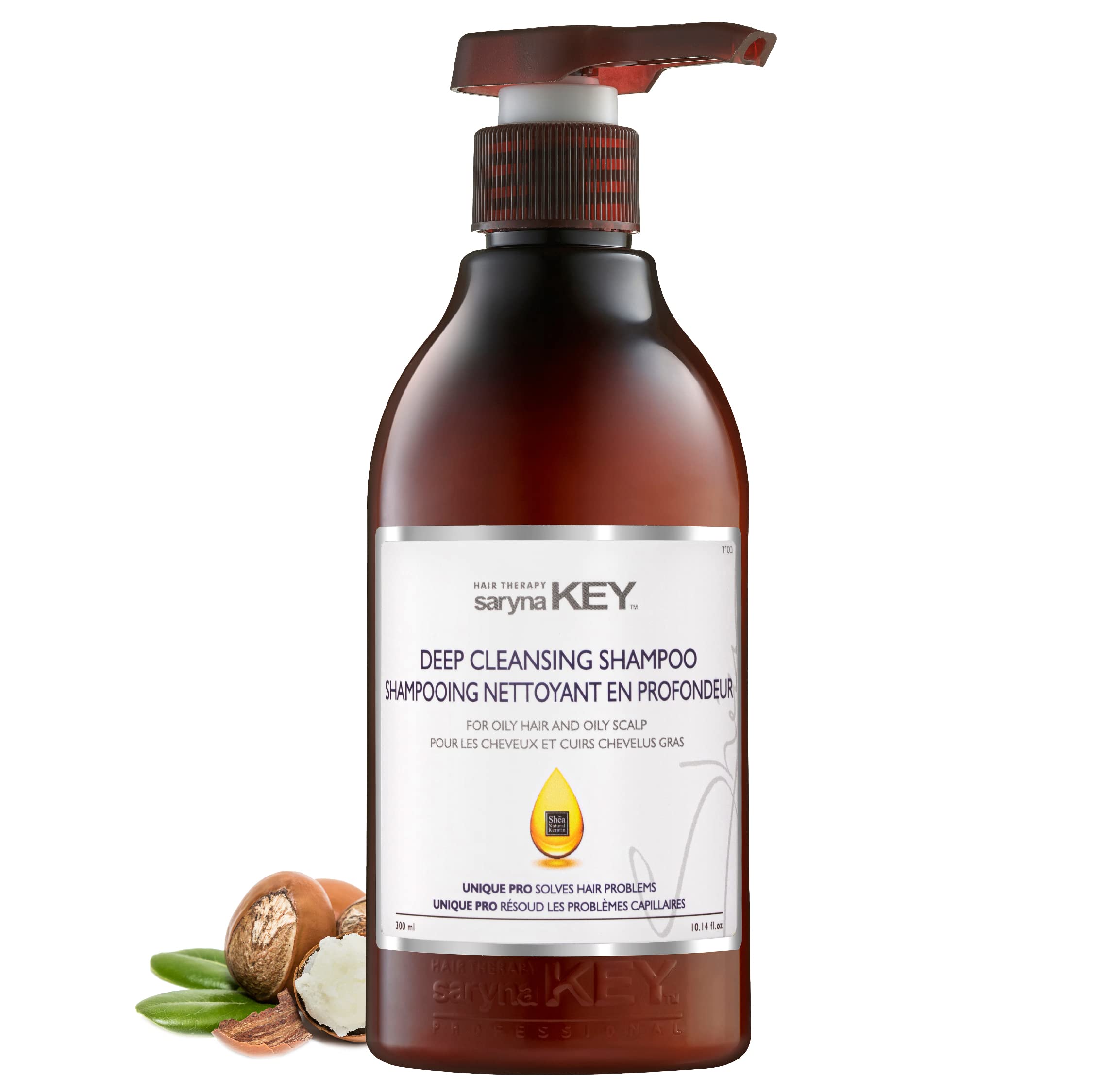 Saryna Key Deep Cleansing Shampoo for Oily Hair and Oily Scalp (300ml/10.14oz) - pH-Balanced - Paraben & Phthalate-Free - Color-