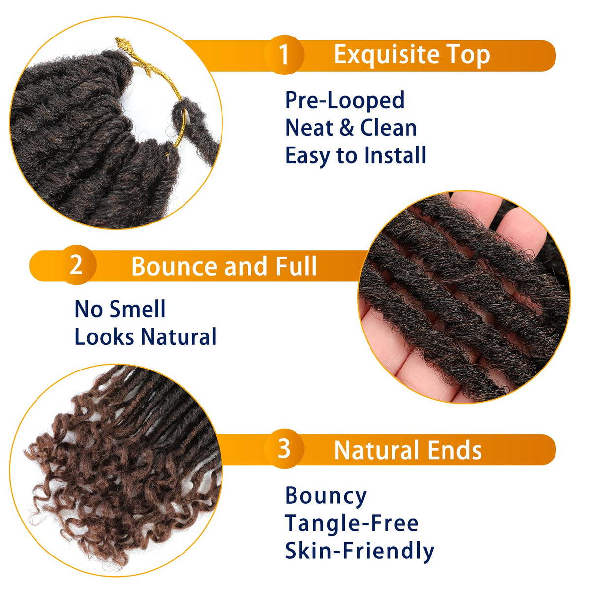 Goddess Locs Crochet Hair 6 Packs 20 Inch Straight Faux Locs Crochet H ...