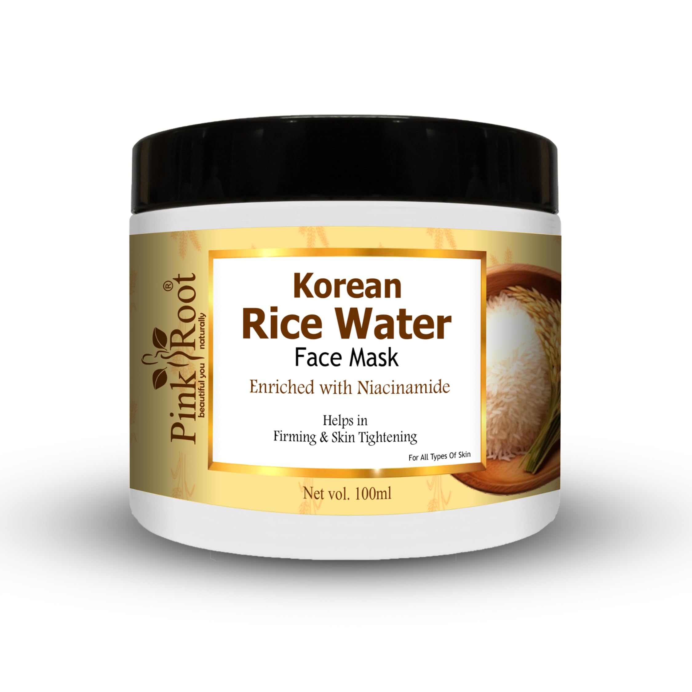 Pink Root Rice Water Face & Body Mask 100Gm Helps In Skin Tightening, Brightening And Control Acne And Blemish