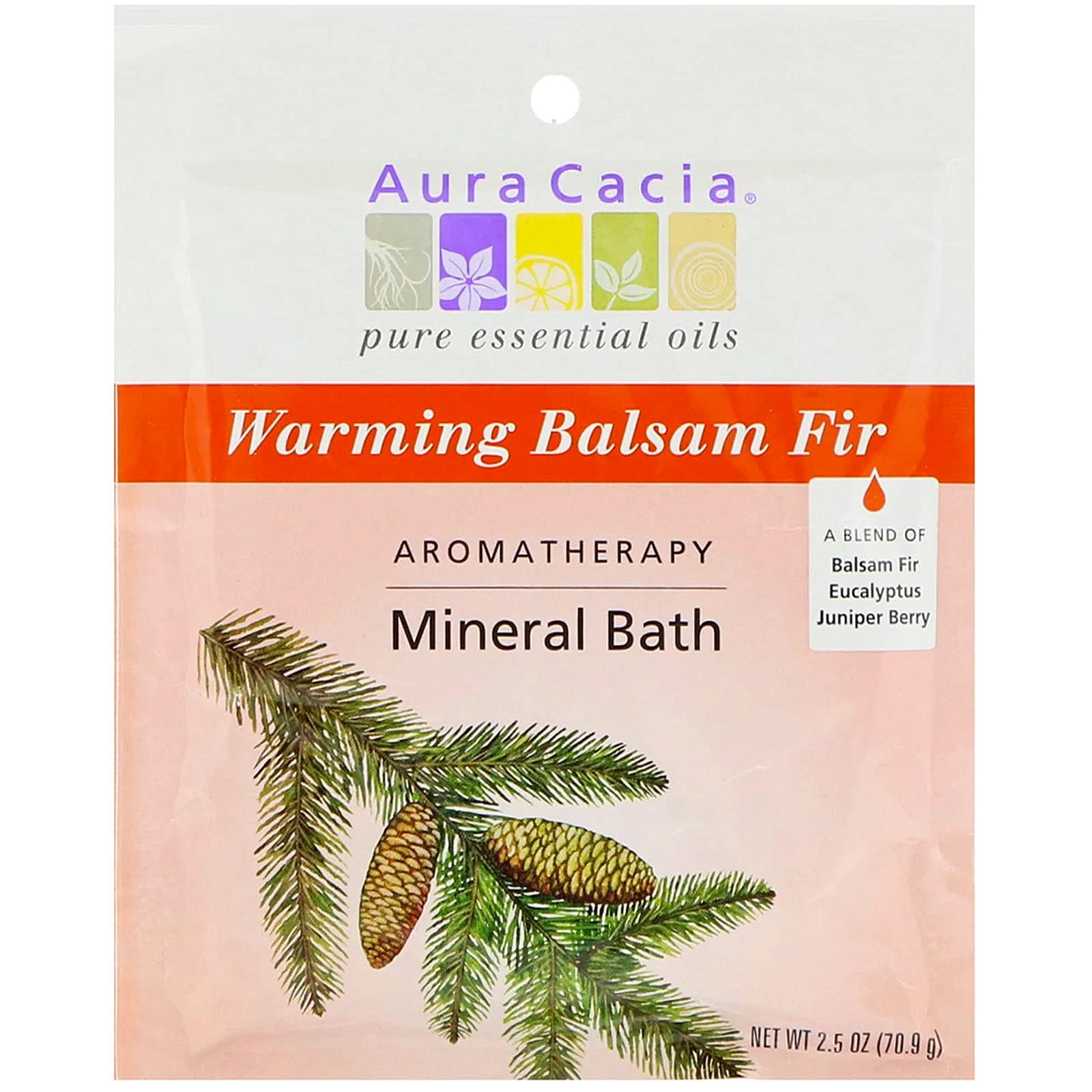 Aura Cacia - Aromatherapy Mineral Bath Soothing Heat - 2.5 oz - Case of 6