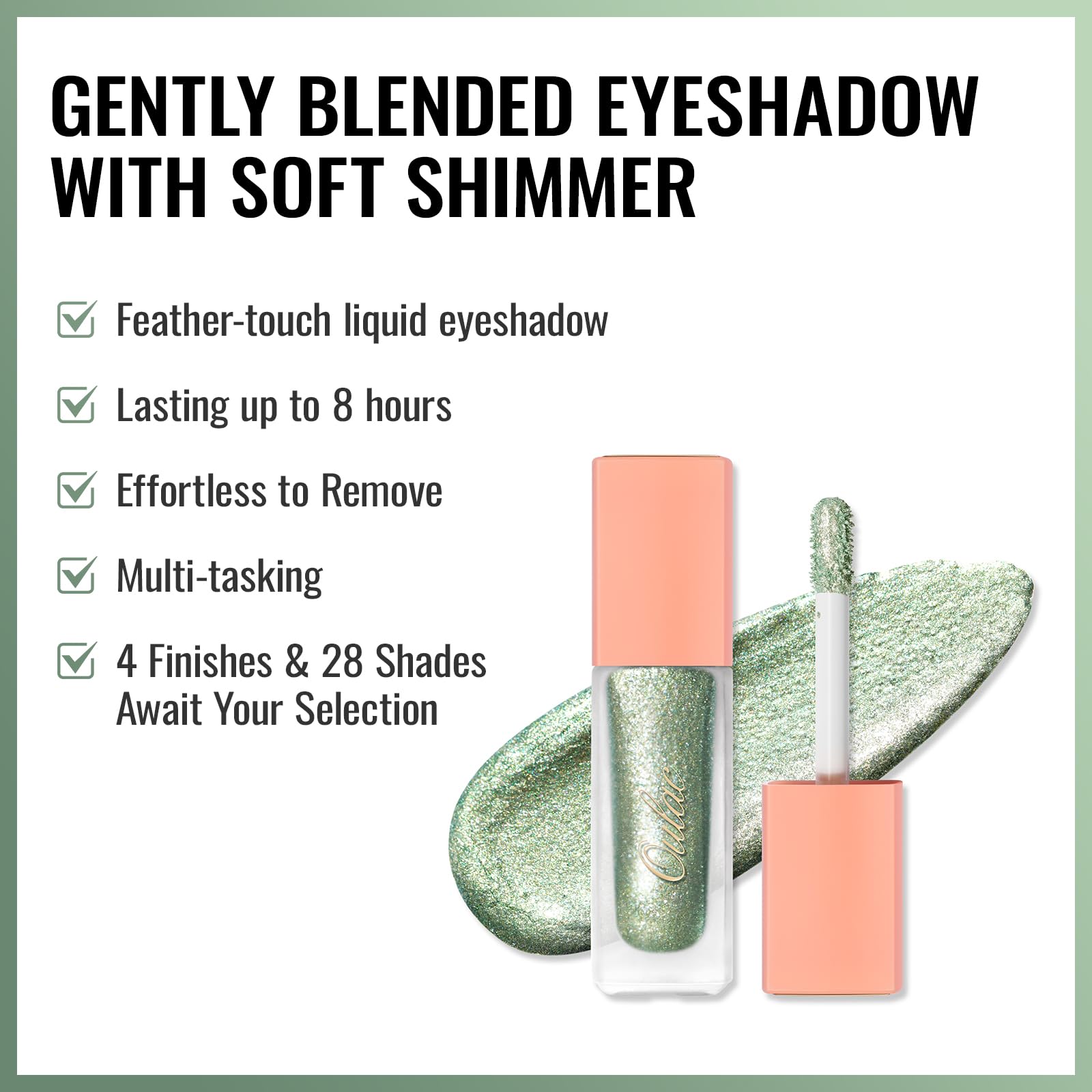 Oulac Liquid Glitter Eyeshadow Liquid Eyeshadow Green Eyeshadow Liquid Eyeliner Sparkle Glitter Eye Make Up| Glitter Finish Smoo