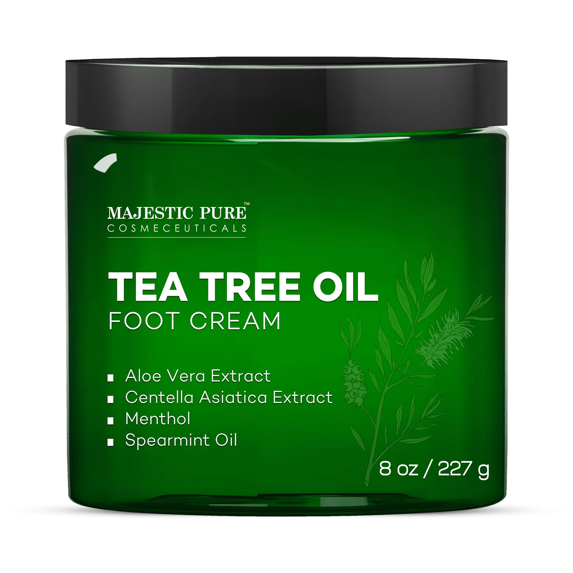 Majestic Pure Tea Tree Oil Foot Cream, Warming Cream - Calluses, Dry Cracked Feet, Hands, Heels, Elbow, Nails, And Knees - Softe