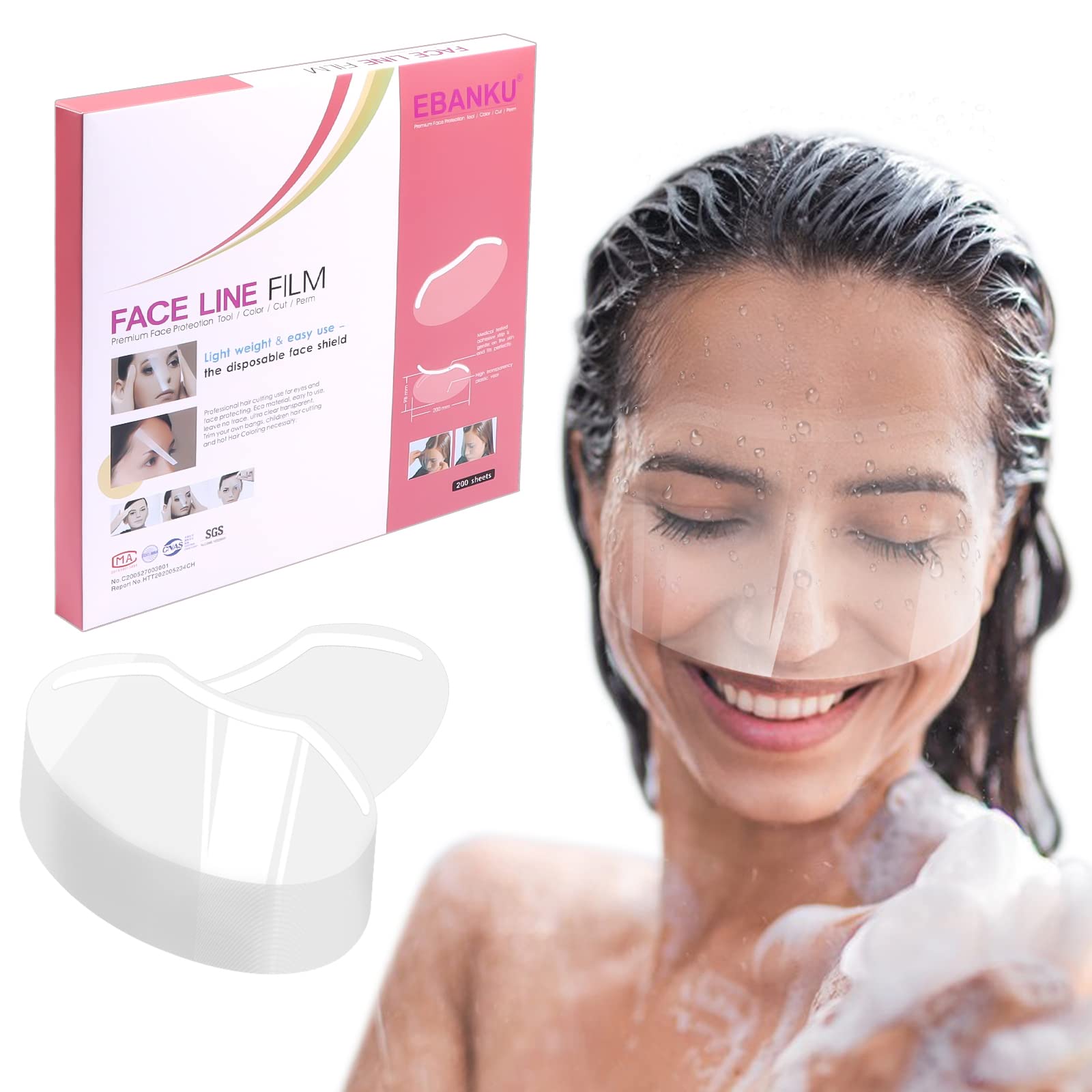 Ebanku 200 Pcs Microblading Permanent Makeup Shower Face Shields Visors, Disposable Face Shields Masks For Hairspray Salon Suppl