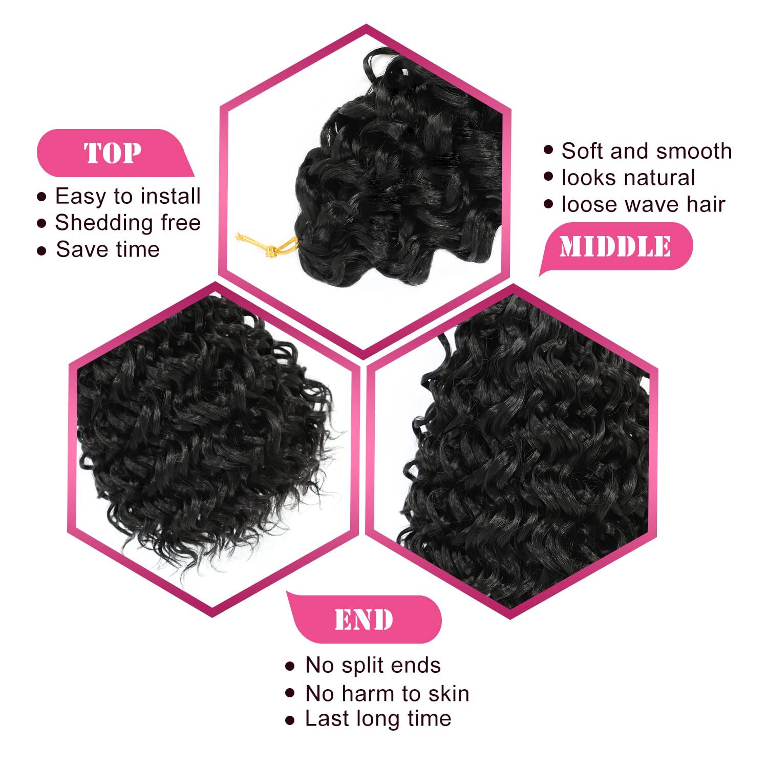 Gogo Curl Crochet Hair 8 Inch 6 Packs Short Curly Crochet Hair For Black Women Beach Curl Water Wave Curly Crochet Braids Hair,