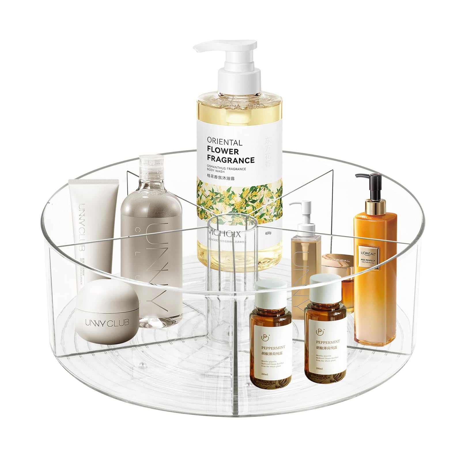360 Rotating Makeup Organizer 11.5'' Clear Turntable Lazy Susan Organizer For Vanity, Bathroom Counter, Pantry, Cabinet, Spinnin