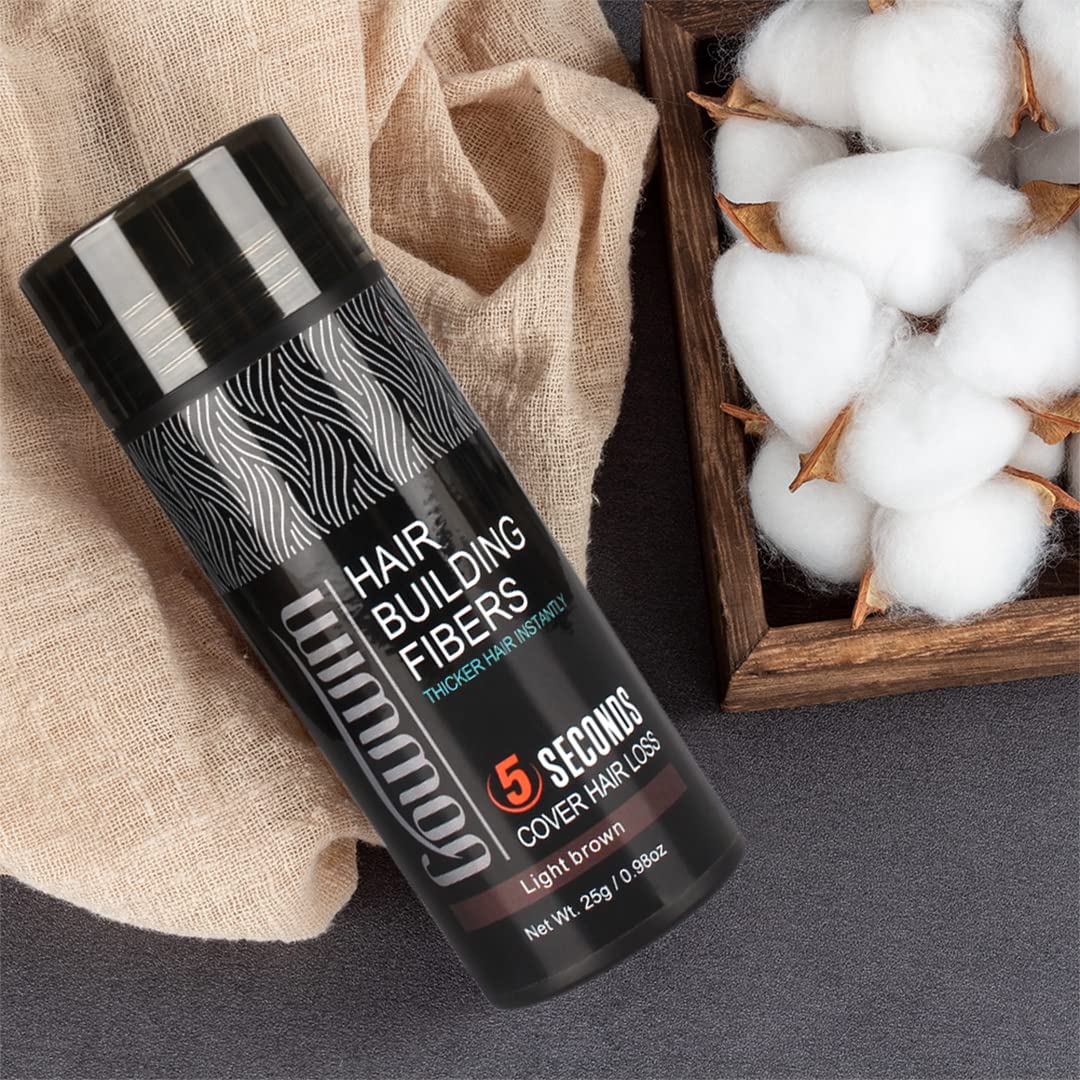 gowwim Hair Fibers for Thinning Hair 25g Hair Building Fibers 100% Undetectable,Instantly Cover Sparse Hair Areas-Bald Spots Cov