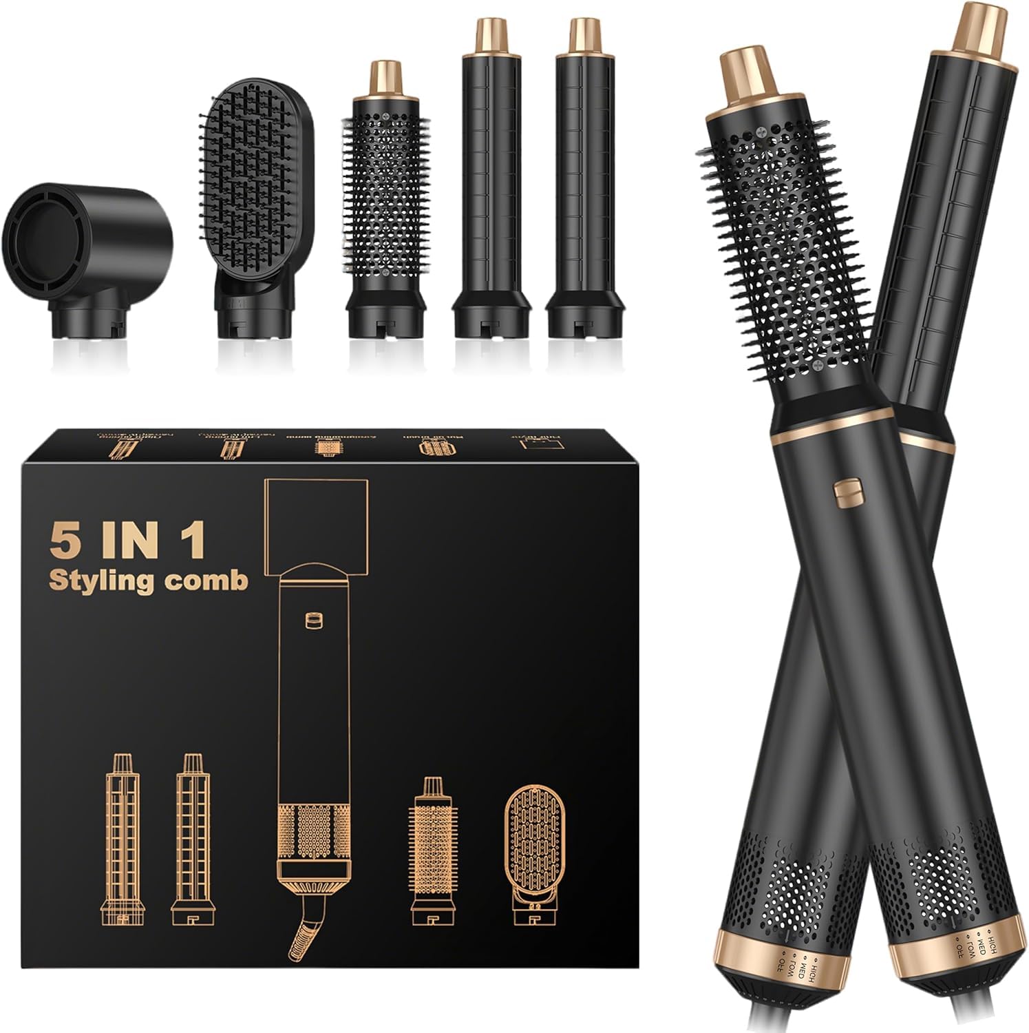 5 in 1 Multi Hair Styler Blow Dryer Brush Hair Dryer Hot Magic Air Styler Set Hair Brushes for Women, Hair Styling Appliances wi