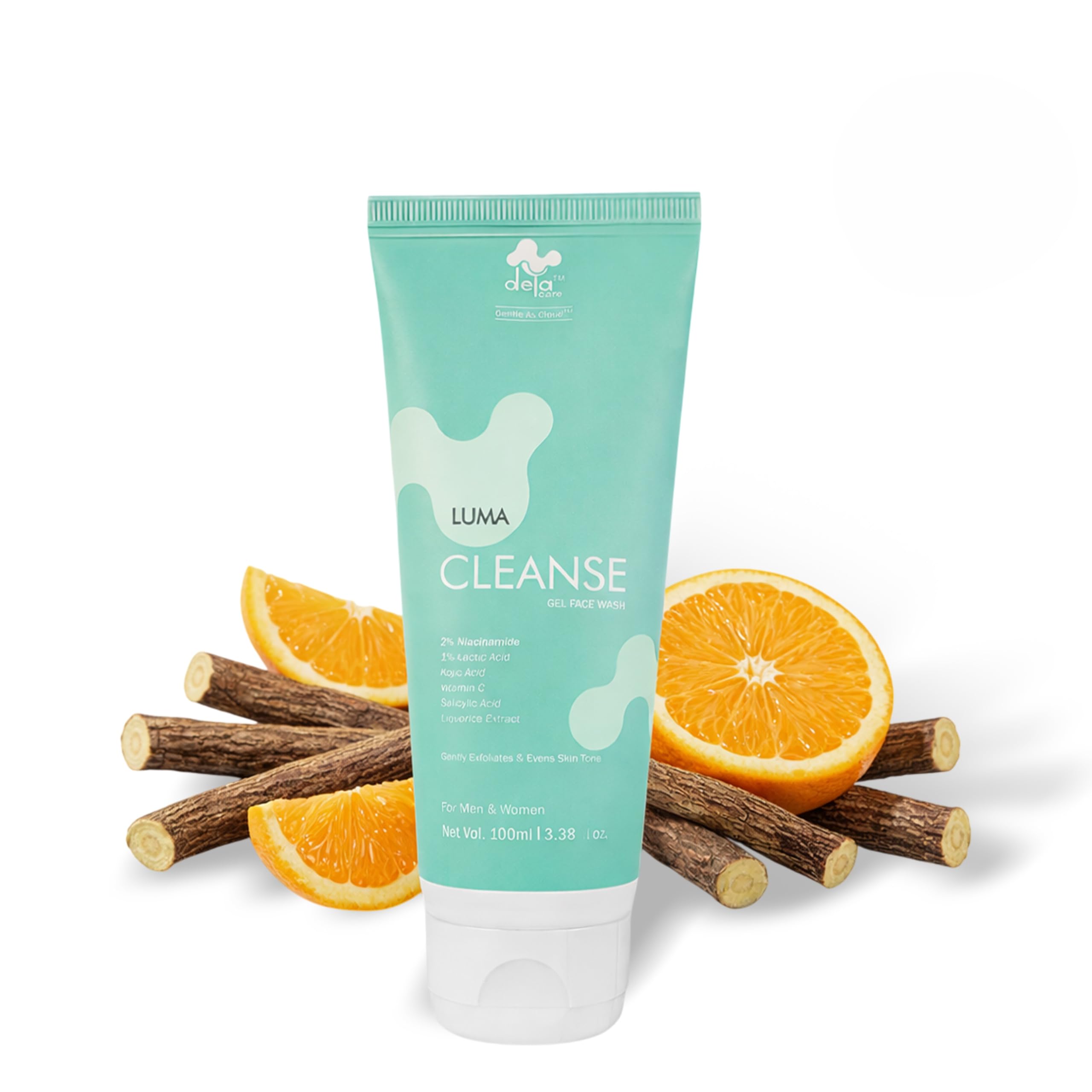Deya Care Luma Cleanse Brightening Gel Face Wash 100Ml | Tan Removal, Dark Spots & Pigmentation | 2% Niacinamide, Vitamin C & 0.