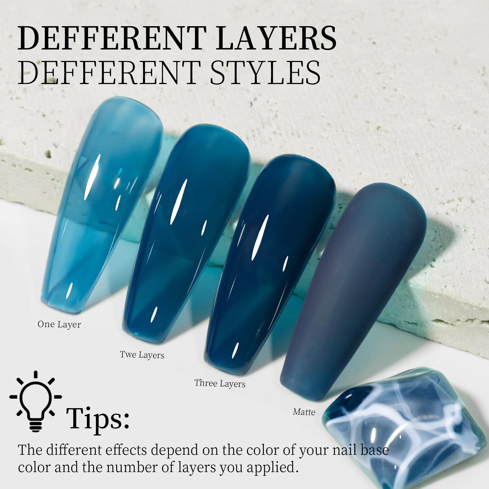MAYCHAO Jelly Gel Nail Polish -15ML Sea Blue Jelly Gel Polish Soak Off UV LED Sheer Blue Nail Polish for DIY Manicure Home Salon