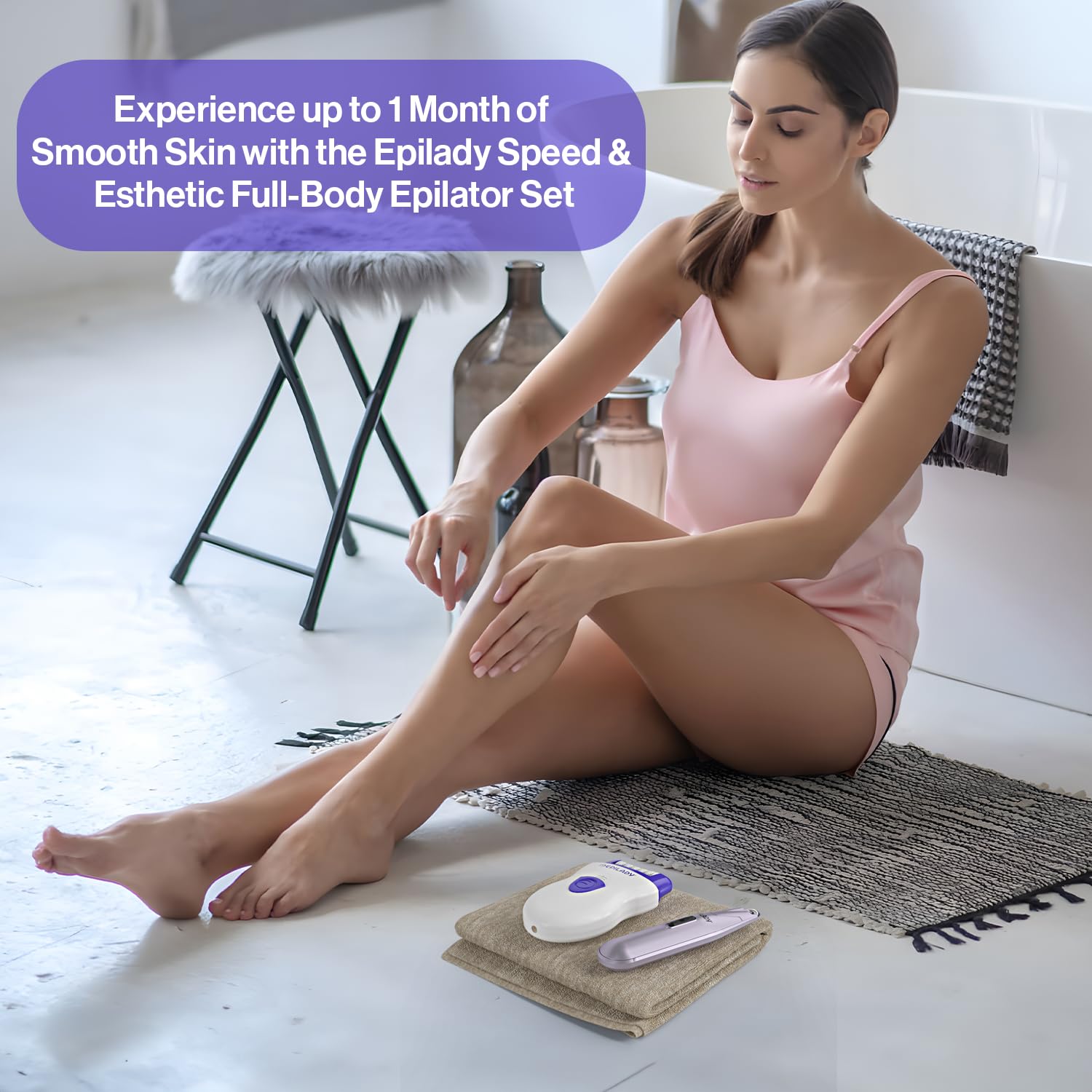 Epilady Face & Body Hair Removal Device Bundle, Speed Corded Epilator + Esthetic Facial Hair Removal for Women, Epilator for Wom
