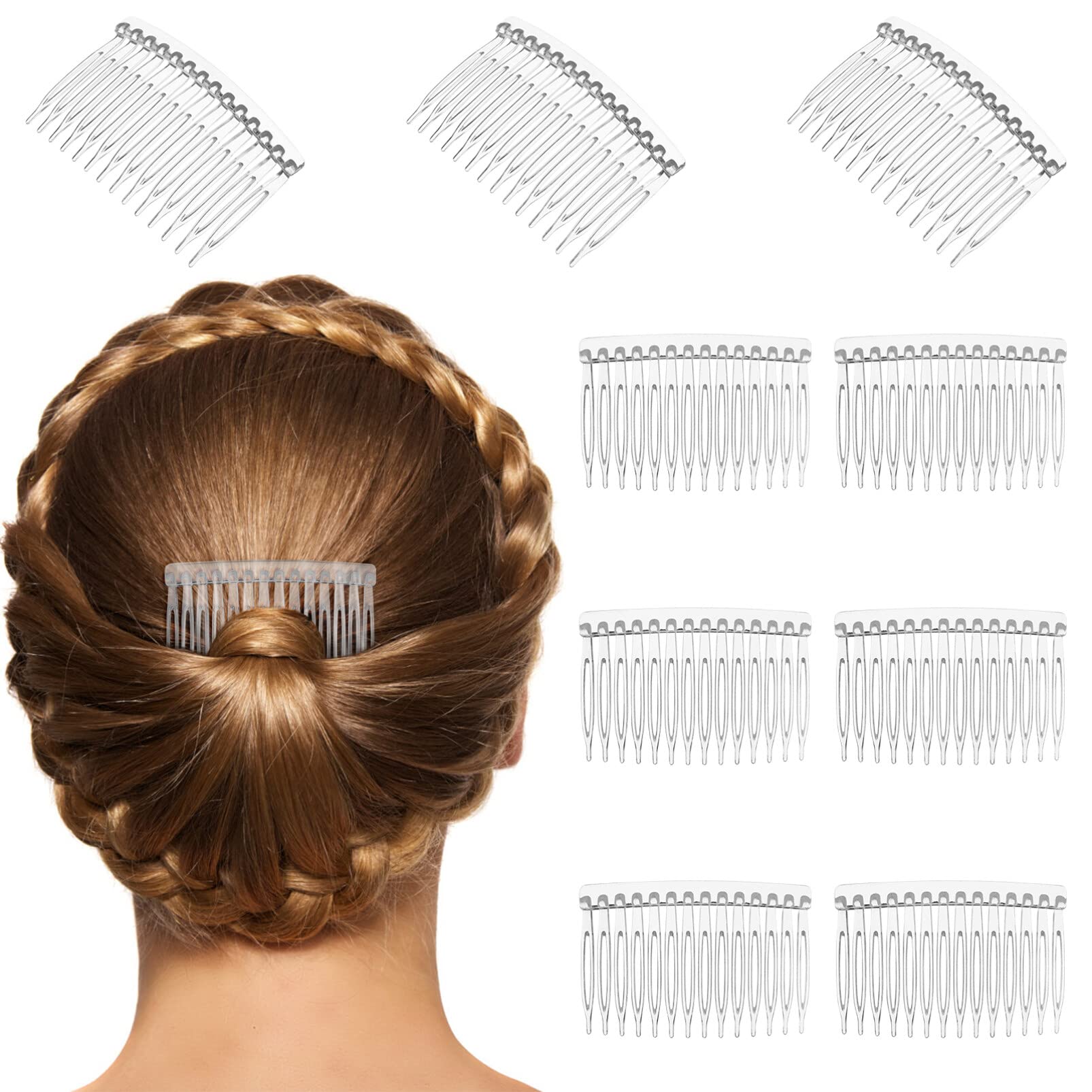 Beaupretty 10pcs Clear Hair Side Comb French Side Combs Plastic Hair Side Combs Wedding Veil Comb 14 Teeth Hair Side Comb Small 