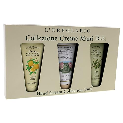 Hand Cream Collection Two By Lerbolario For Unisex - 3 X 1 Oz Hand And Nail Cream, Rose Perfumed Nourishing Hand Cream, Lemon Ha