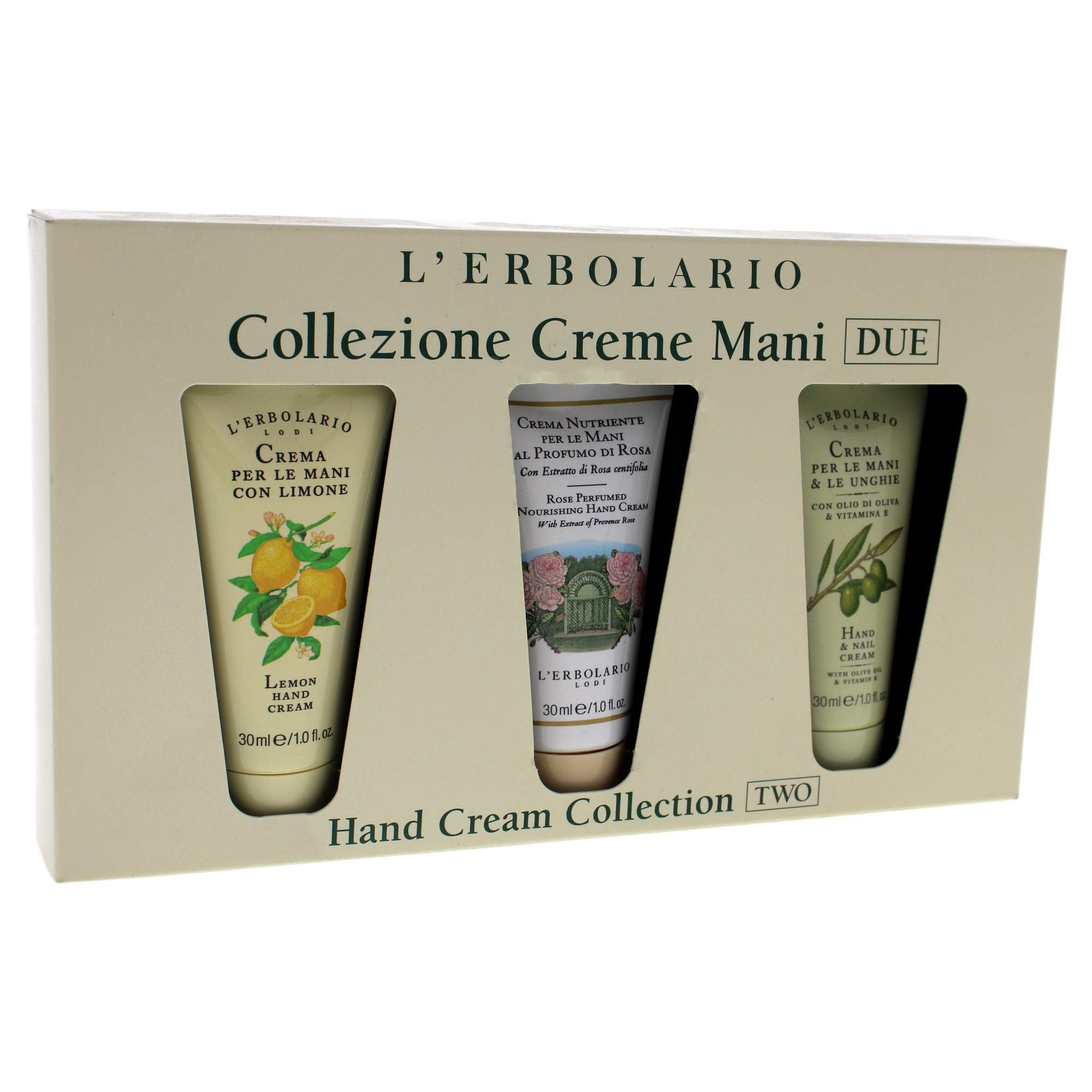 Hand Cream Collection Two By Lerbolario For Unisex - 3 X 1 Oz Hand And Nail Cream, Rose Perfumed Nourishing Hand Cream, Lemon Ha