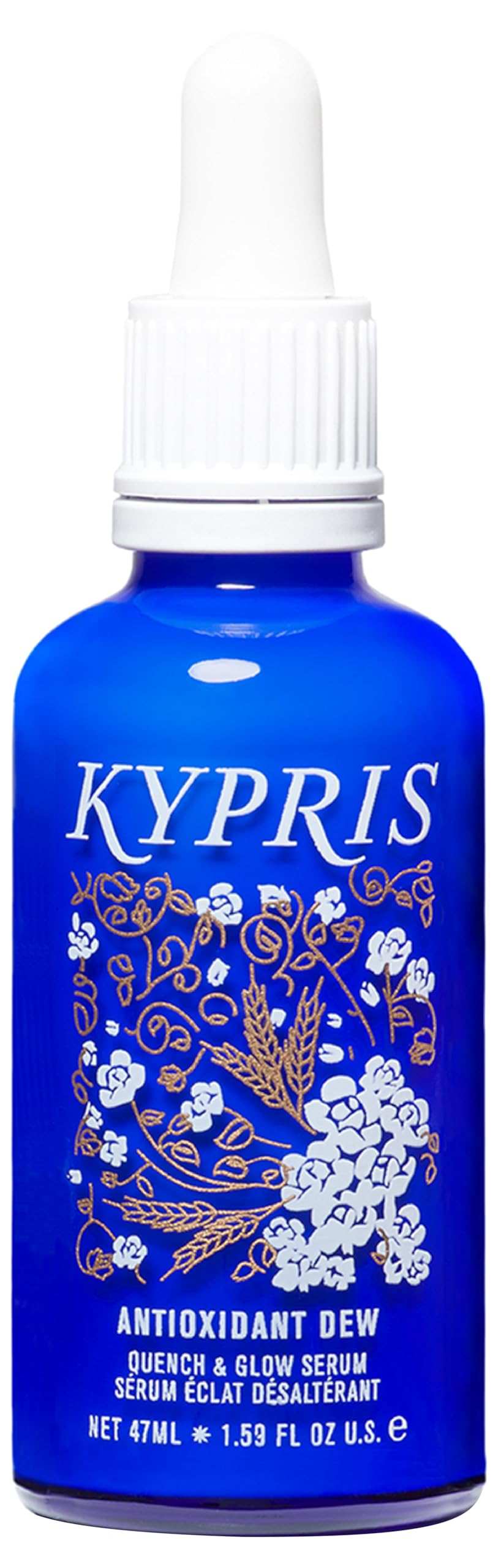 KYPRIS, Antioxidant Dew Quench & Glow Facial Serum, Light Intense Hydration Antioxidant Soothing Serum, Vitamin C & E (1.59 fl o