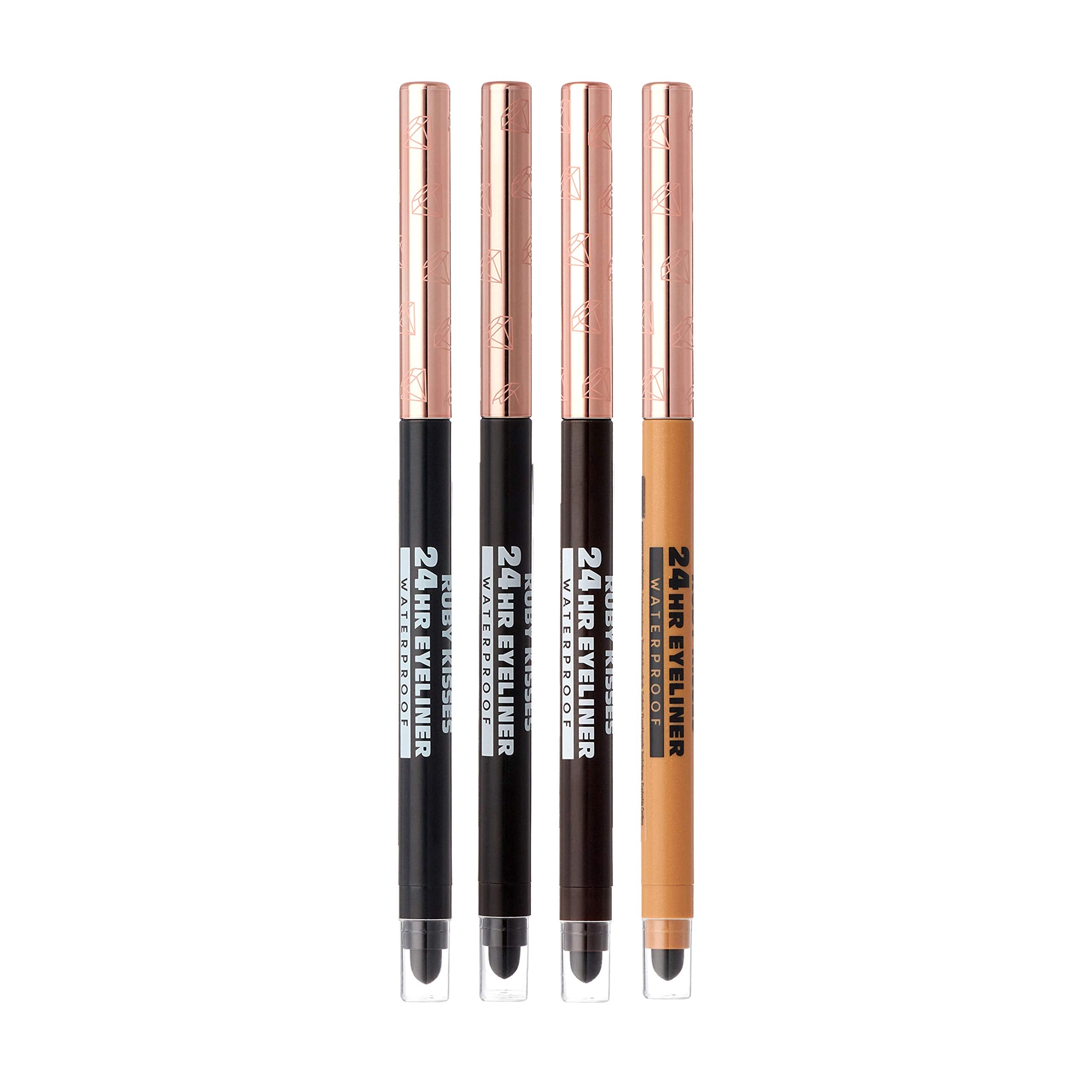 Ruby Kisses Waterproof Eyeliner, 24Hr Waterproof Long-Lasting Mechanical Eyeliner Pencil With Built-In Sharpener, Smudgeproof 4