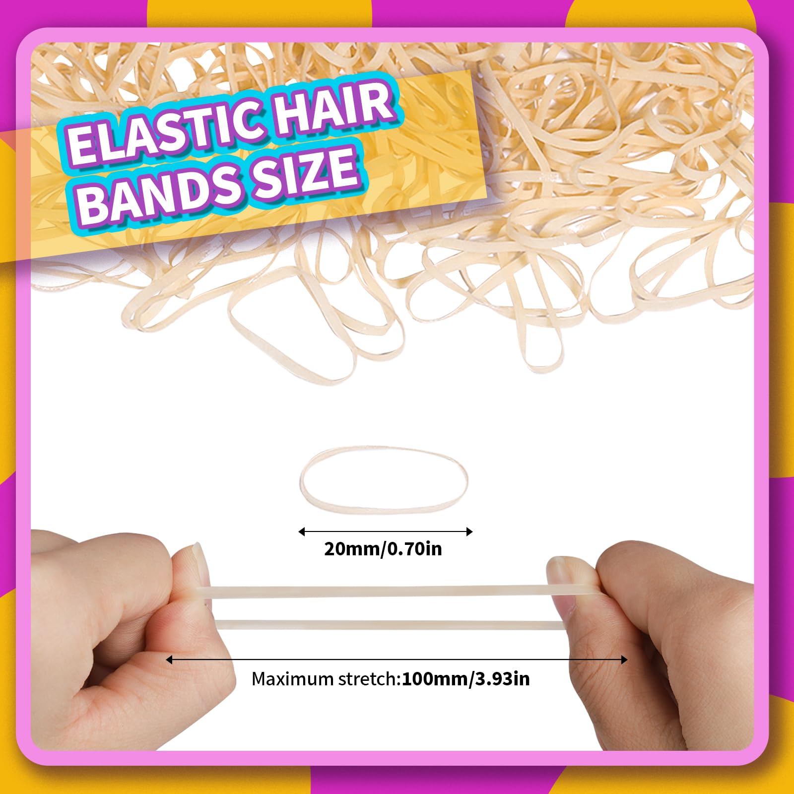 Teenitor Hair Tie, Elastics For Hair, 300Pcs, Beige