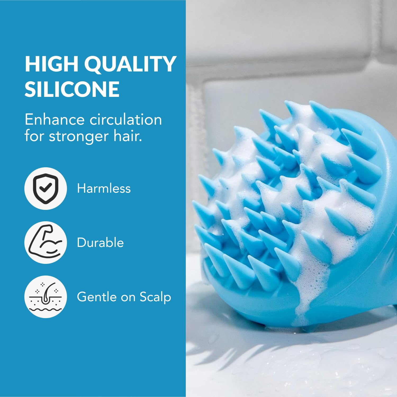 Flathead Hair Scalp Massager And Shampoo Brush For Shower Dandruff Removal - Wet And Dry - Encourages Growth - Includes 2 Massag