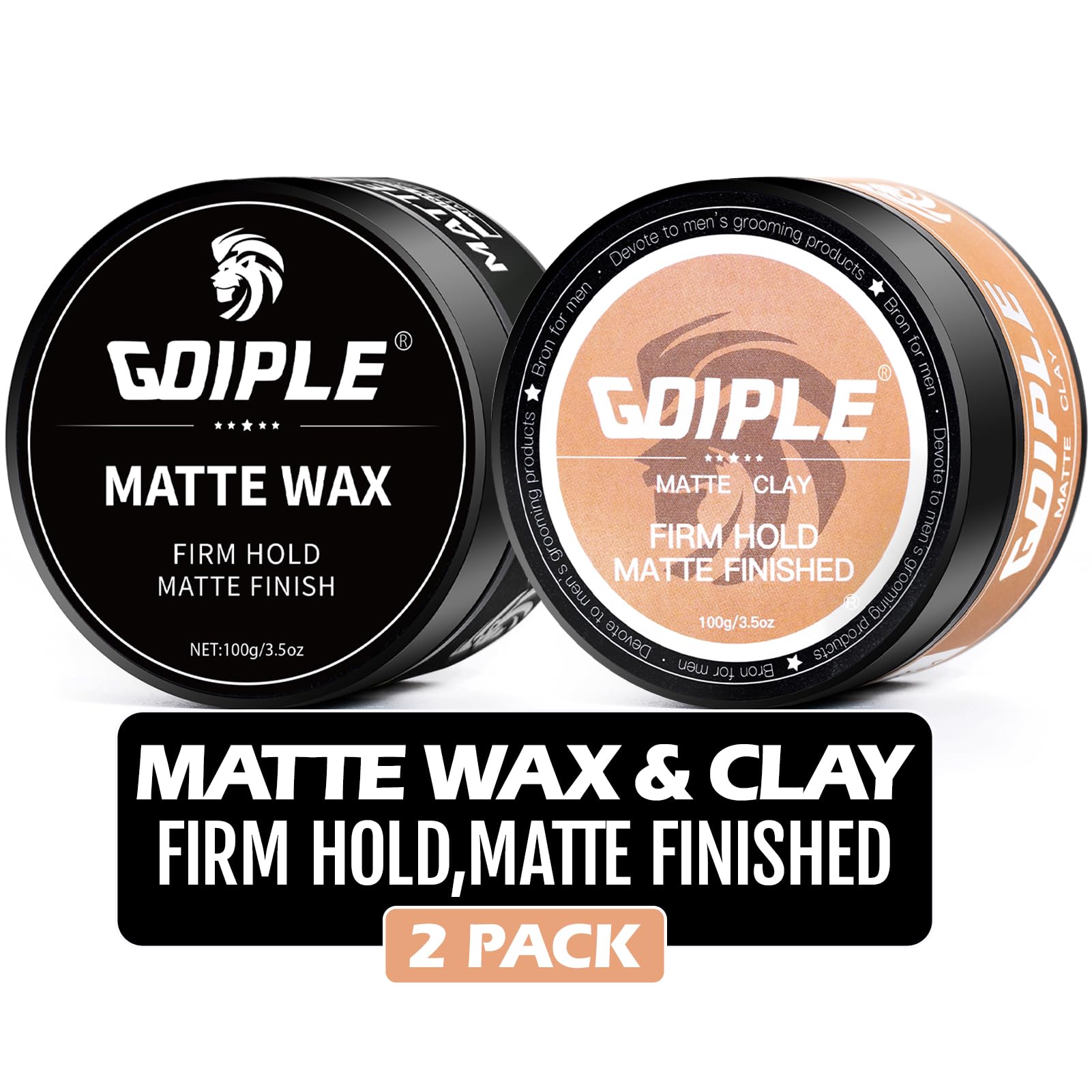 Hair Matte Wax For Men Firm & Strong Hold Matte Finish- Premium Water Based All Day Hold Hair Styling Clay- Hair Pomade Mens Sty