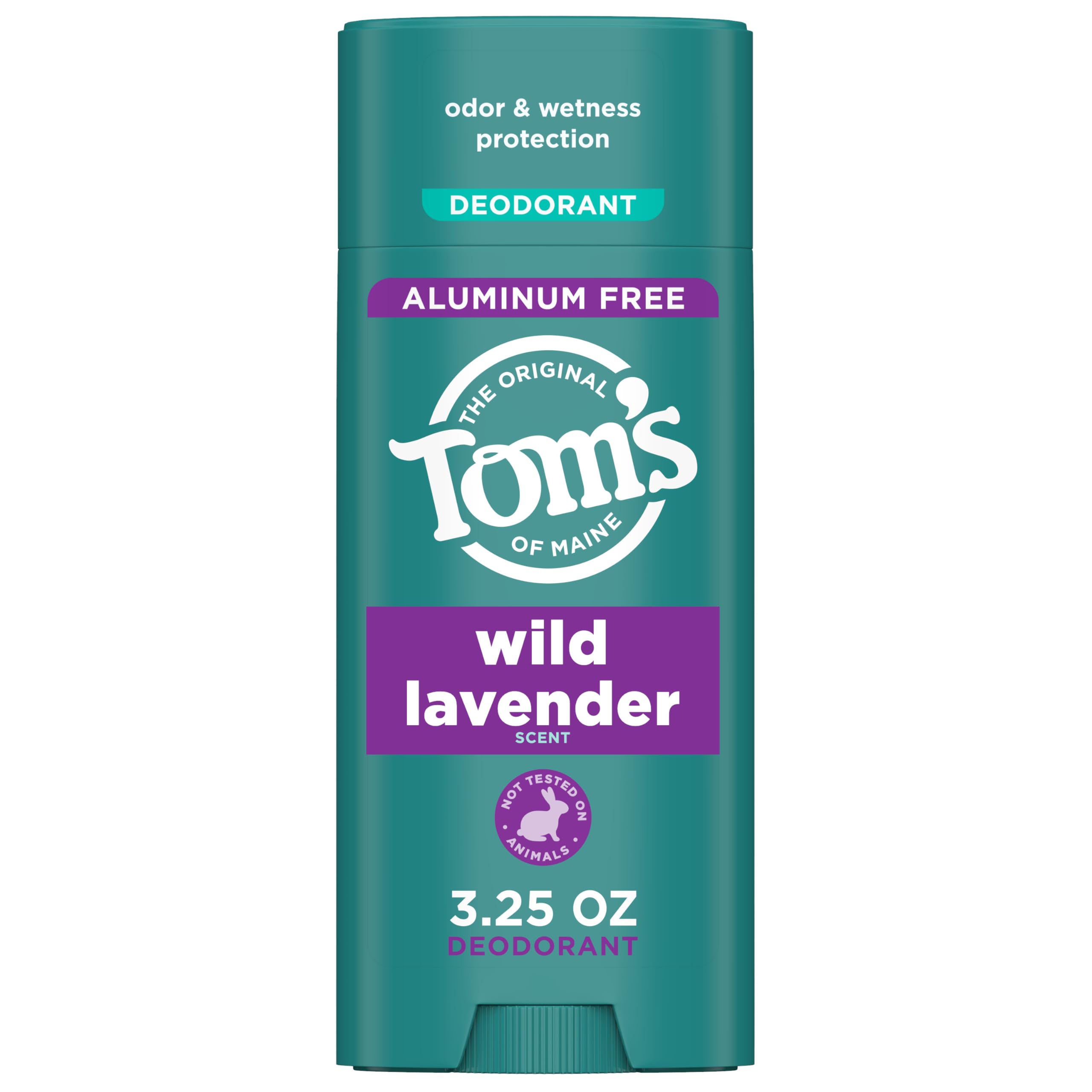 Toms of Maine Wild Lavender Natural Deodorant for Women and Men, Aluminum Free, 3.25 oz