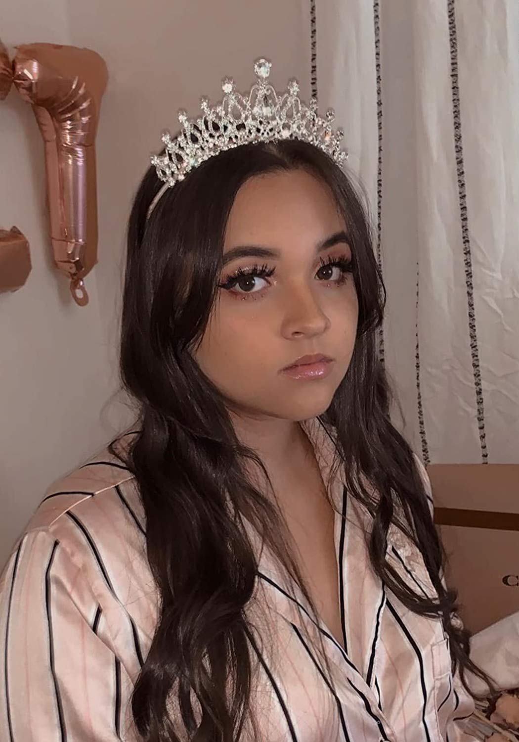 Cocide Tiara And Crown For Women Silver Rhinestone Birthday Headband Princess Tiaras For Girls Hair Accessories Jewelry For Brid
