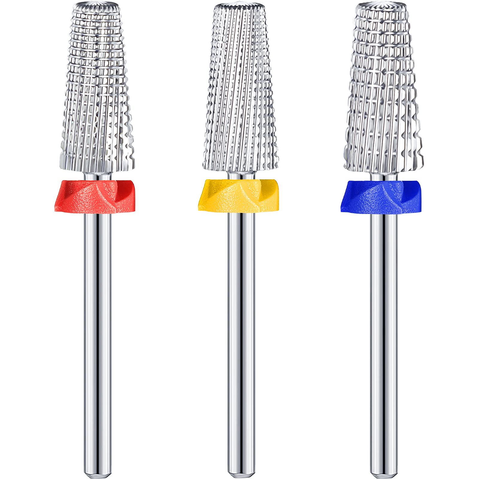 3 Pieces Nail Carbide 5 In 1 Bit Multi-Function Tapered Shaping Nail Drill Carbide Nail Drill Bit Use For Both Left To Right Han