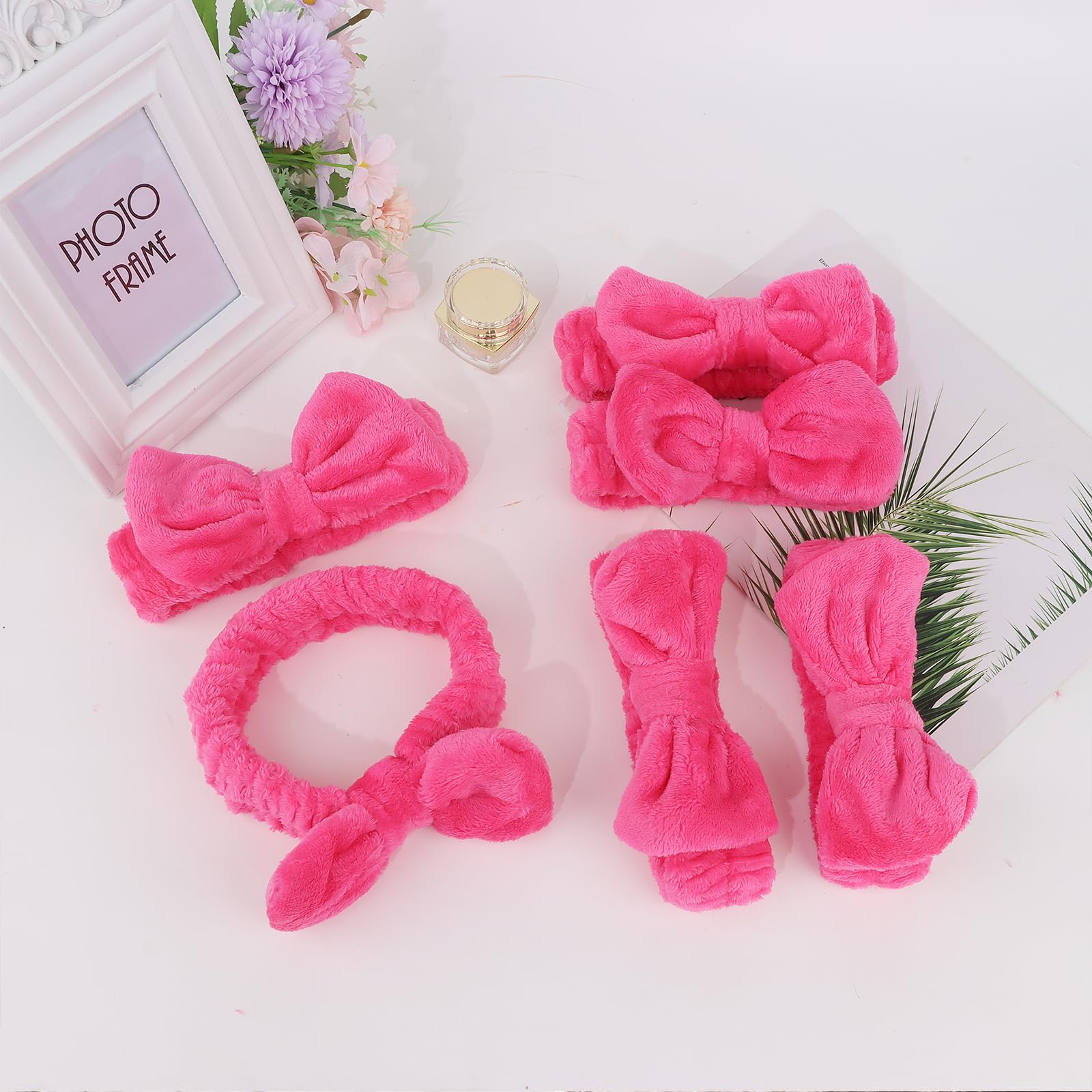 6 Pcs Spa Headbands, Hair Holder For Washing Face, Soft Coral Fleece Makeup Headband For Washing Face, Bow Hair Bands, Skin Care