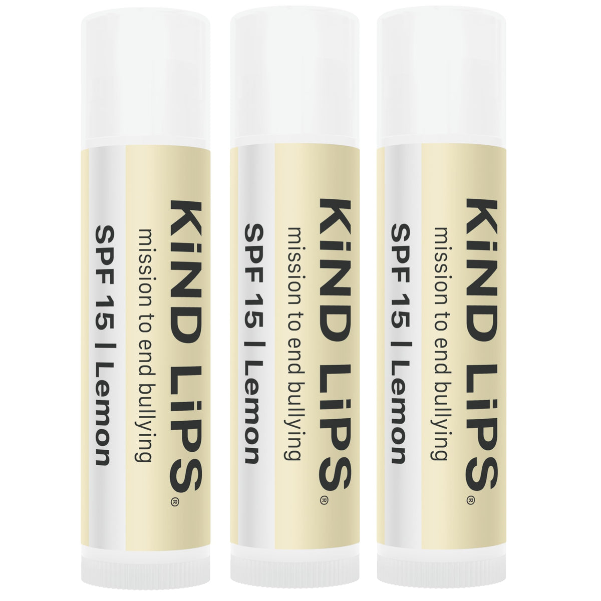 Kind Lips SPF Lip Balm 3 Pack - Mineral Protection, Lemon Flavor ...