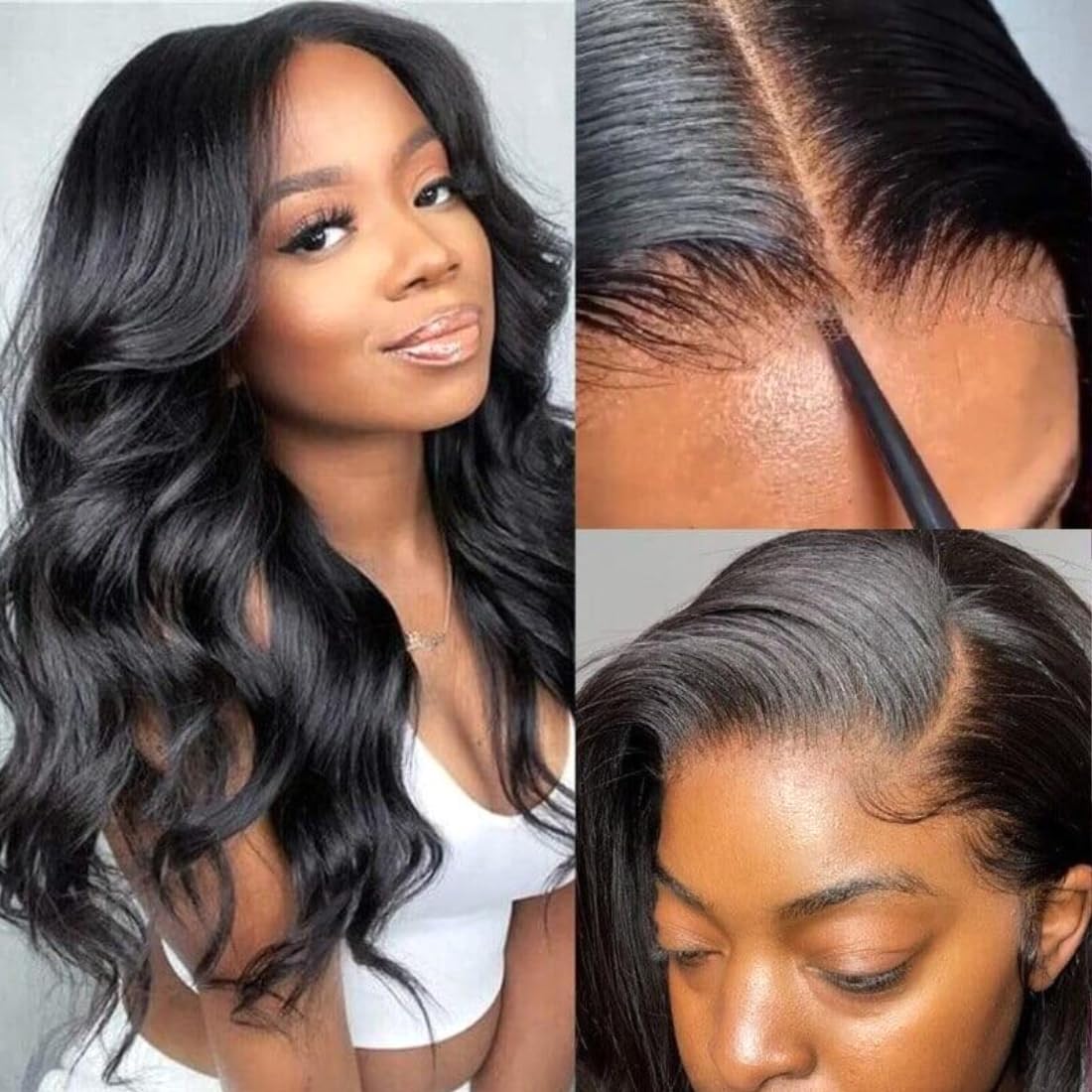 Unice Bye Bye Knots Wig Body Wave 7X5 Hd Lace Front Wigs Human Hair Bleached Invisible Knots Put On And Go Glueless Frontal Wig