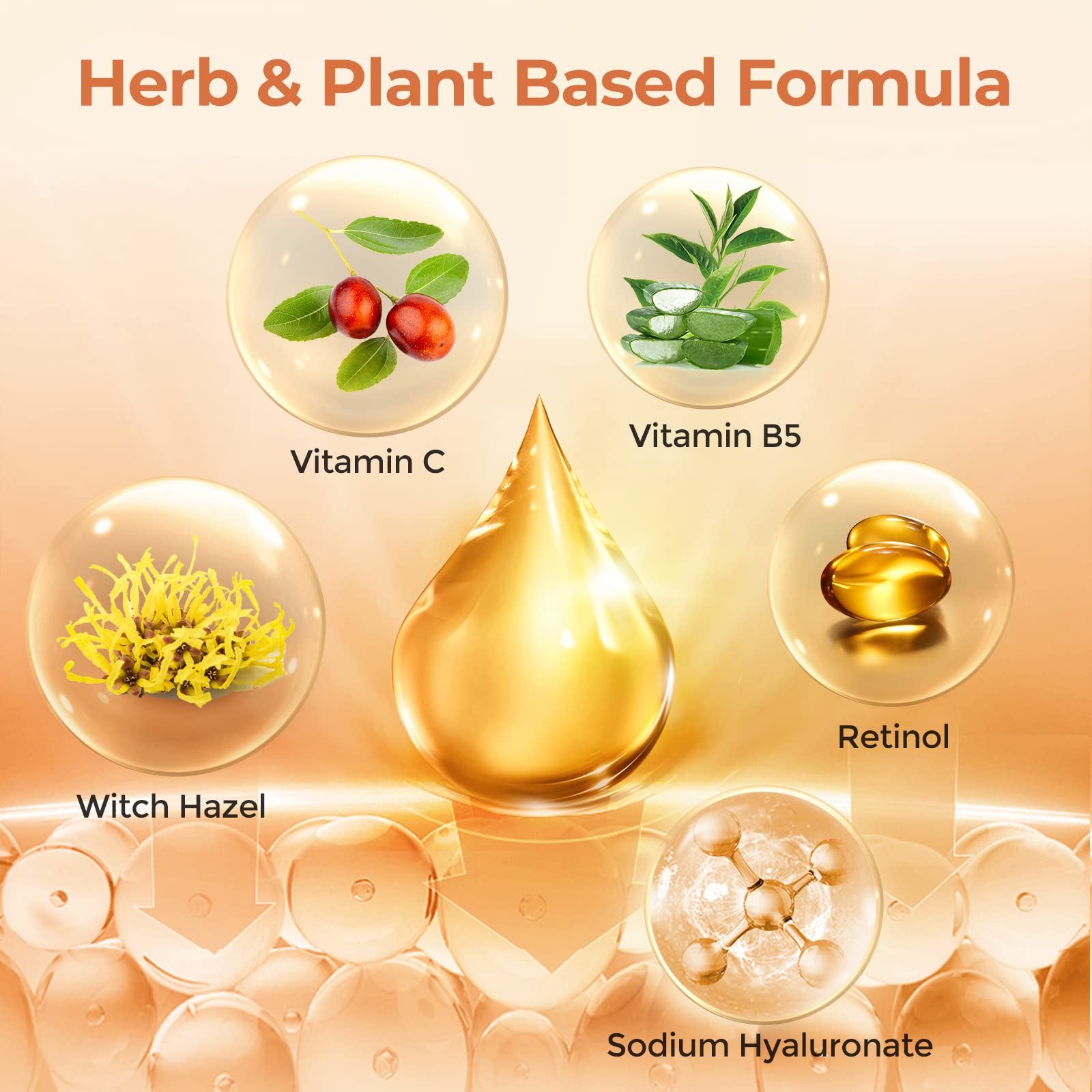 +1HEROLABS Retinol Serum 2.5% with Vitamin C & E, B5, Hyaluronic Acid, 1 Fl Oz - Anti-Aging, Dark Spot Corrector, Orange