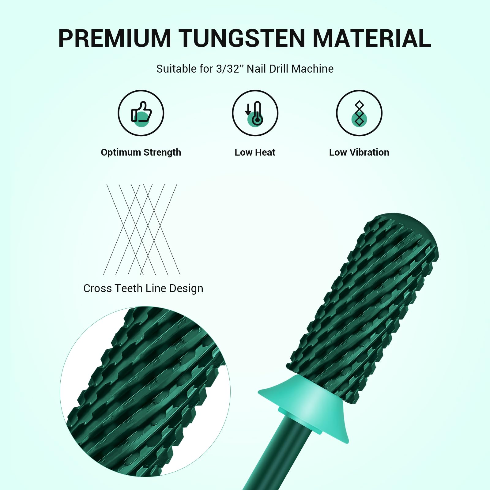 Melodysusie Safety Nail Drill Bits, 3/32 ' ' Smooth Round Top Small Barrel Carbide Bits, Fast Remove Acrylic Or Hard Gel For Man