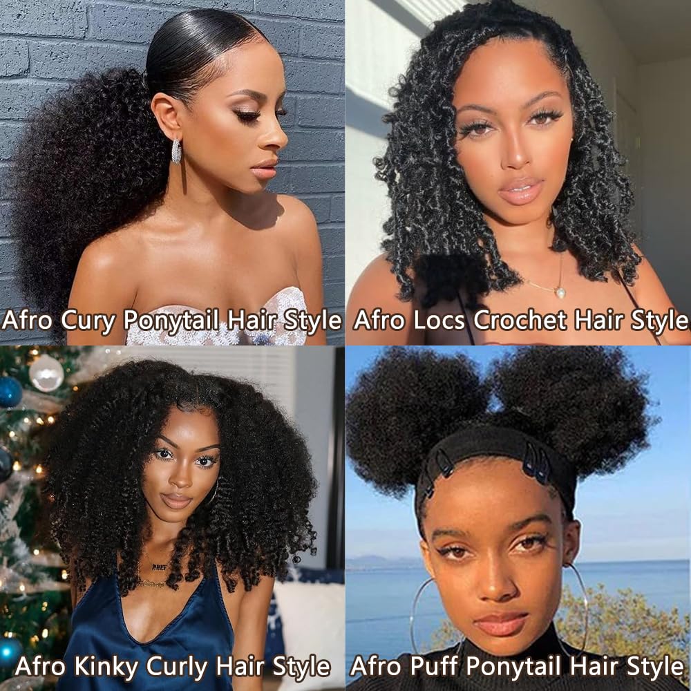 Mongolian Afro Kinky Curly Bundles Human Hair 4B 4C Afro Kinky Human Hair Bundles For Black Women (8 8 8 Inch) 100% Unprocessed