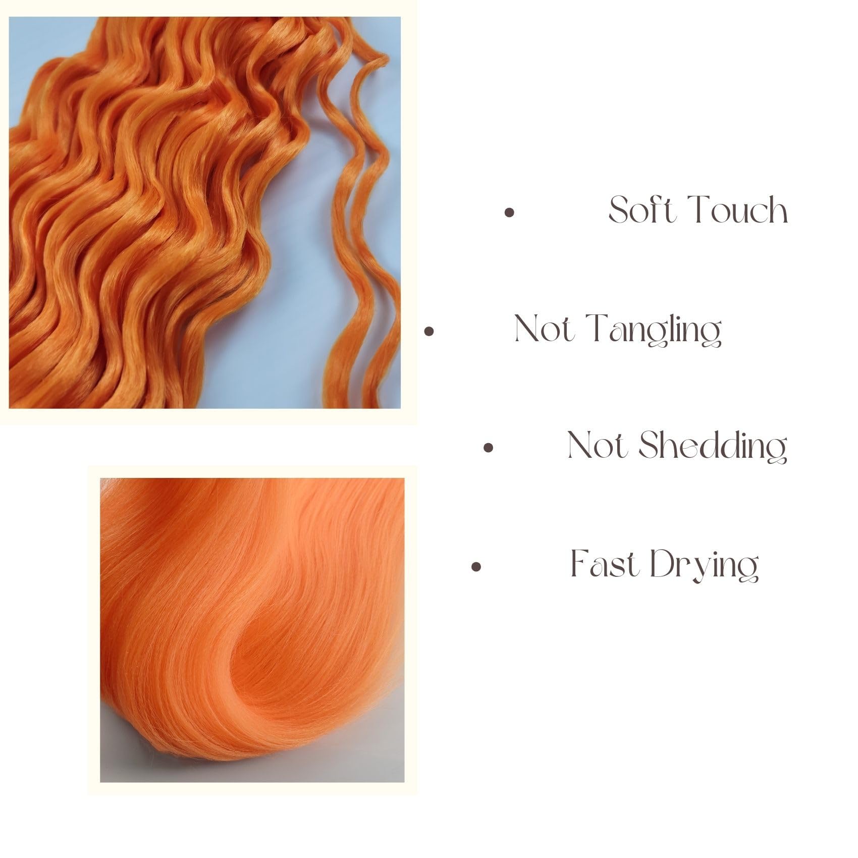 Leticia Boho Braiding Hair - 26 Inch Orange Synthetic Hair (Packs of 5+1) for Curly Braids