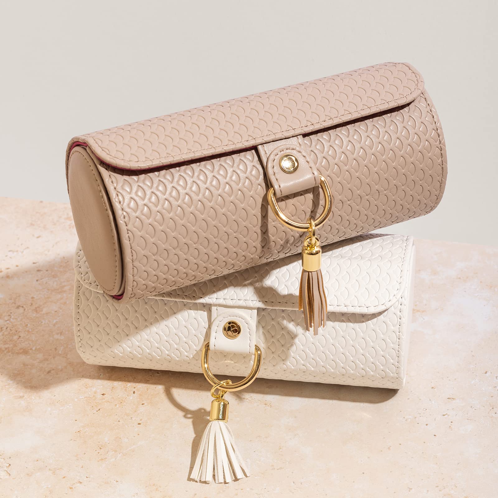 Vlando Viaggio Small Jewelry Case Box, Travel Essential Accessories for Women, Gifts for Travelers Couples Mom Friends, Bridesma