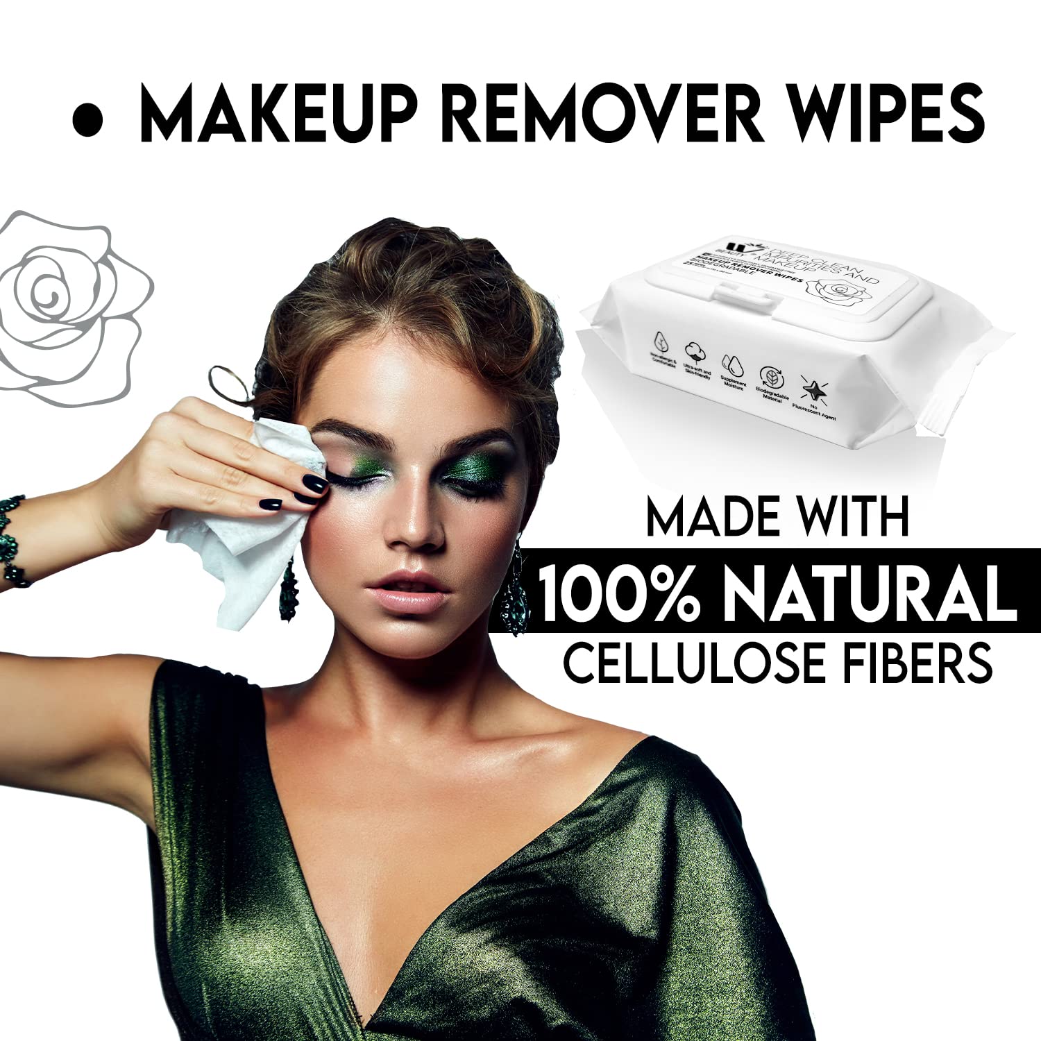 Natural Solution Flushable Wipes, Deep Clean Impurities,Makeup Remover, Hydrate & Purify Skin, Fragrance-Free, Face Wipes, 25 Sh
