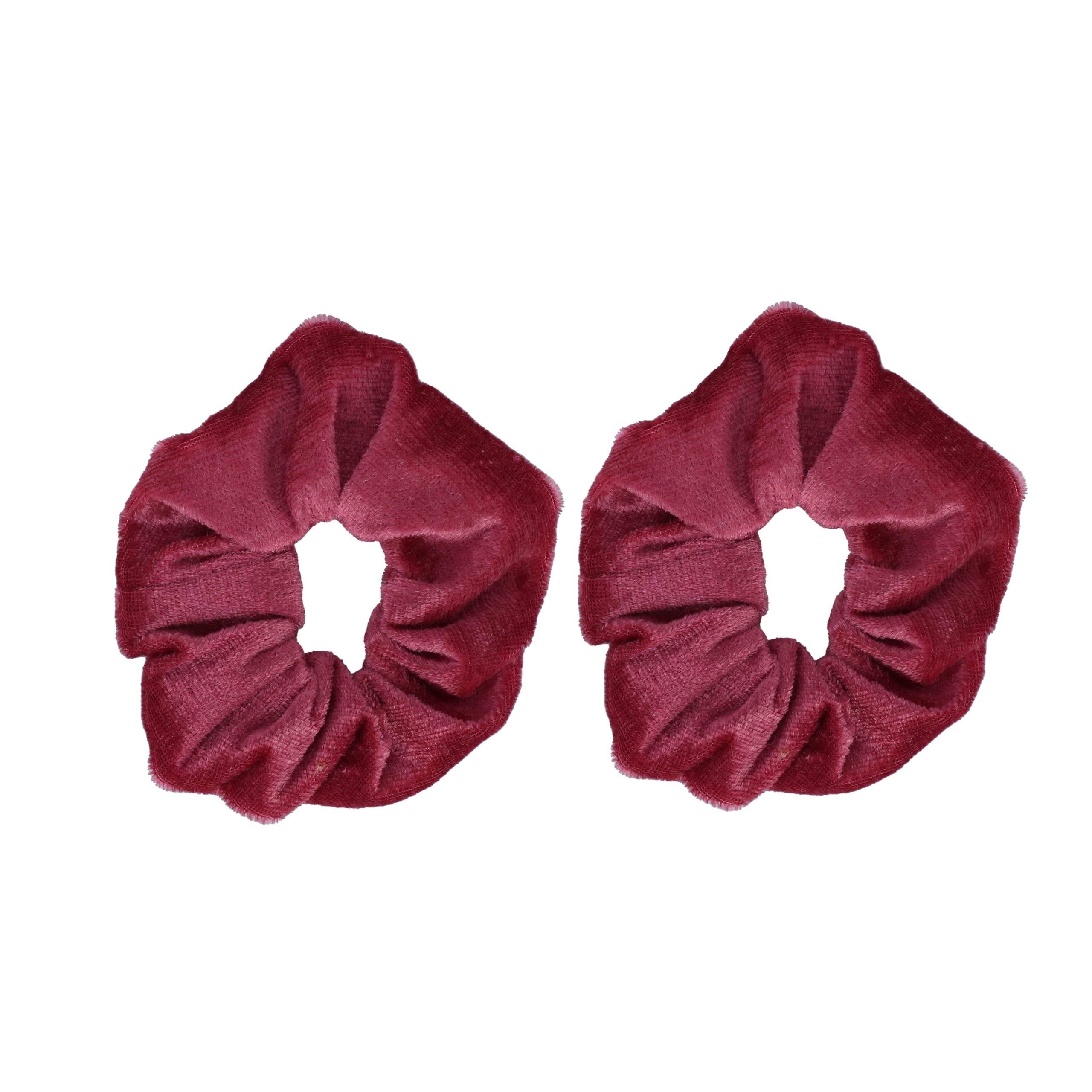 Velvet Solid Scrunchies - Set Of 2 (Mauve)
