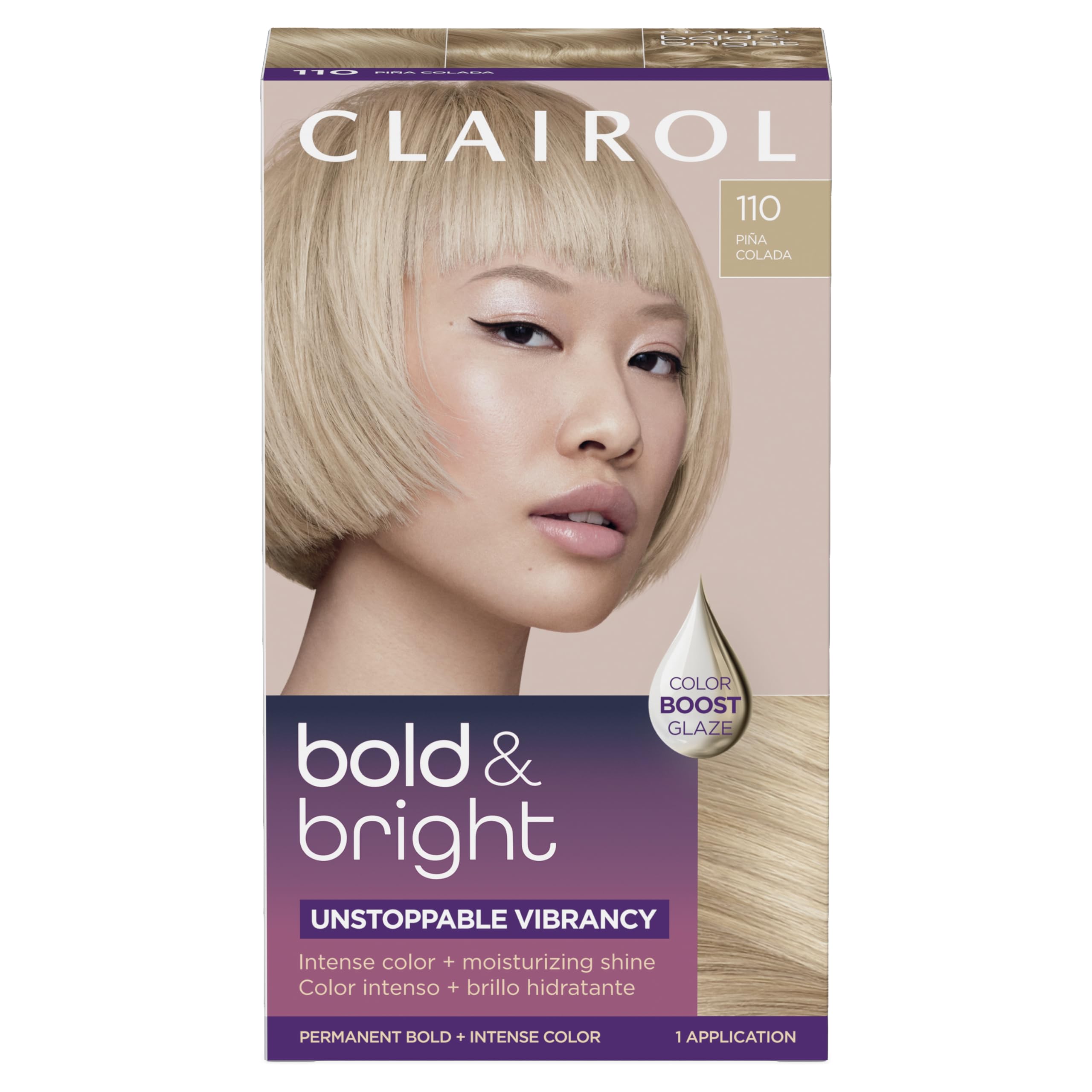 Clairol Bold & Bright Permanent Hair Dye, 110 Pia Colada Hair Color, Pack of 1