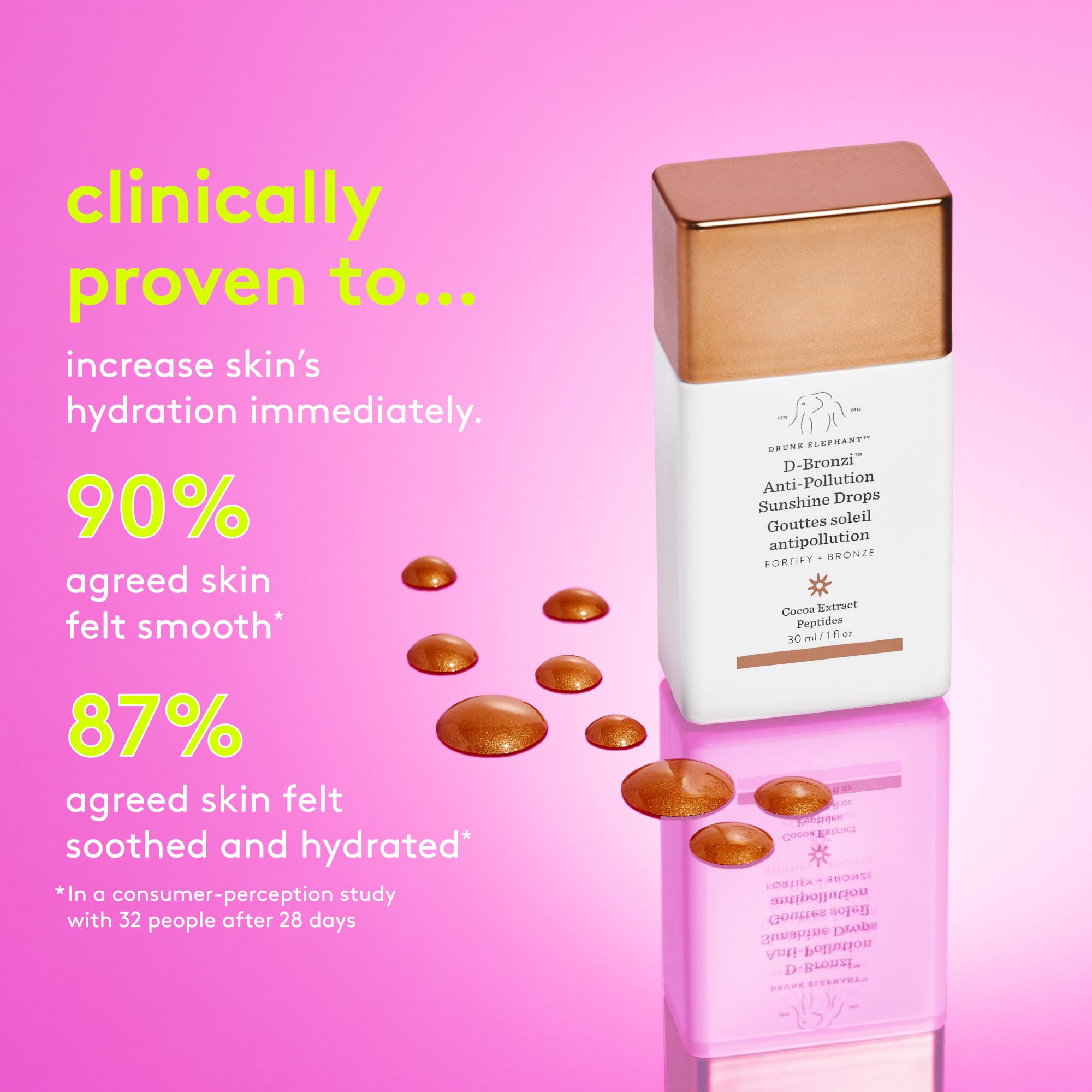 D-Bronzi Anti Pollution Sunshine Drops by Drunk Elephant for Women - 1 oz Drops