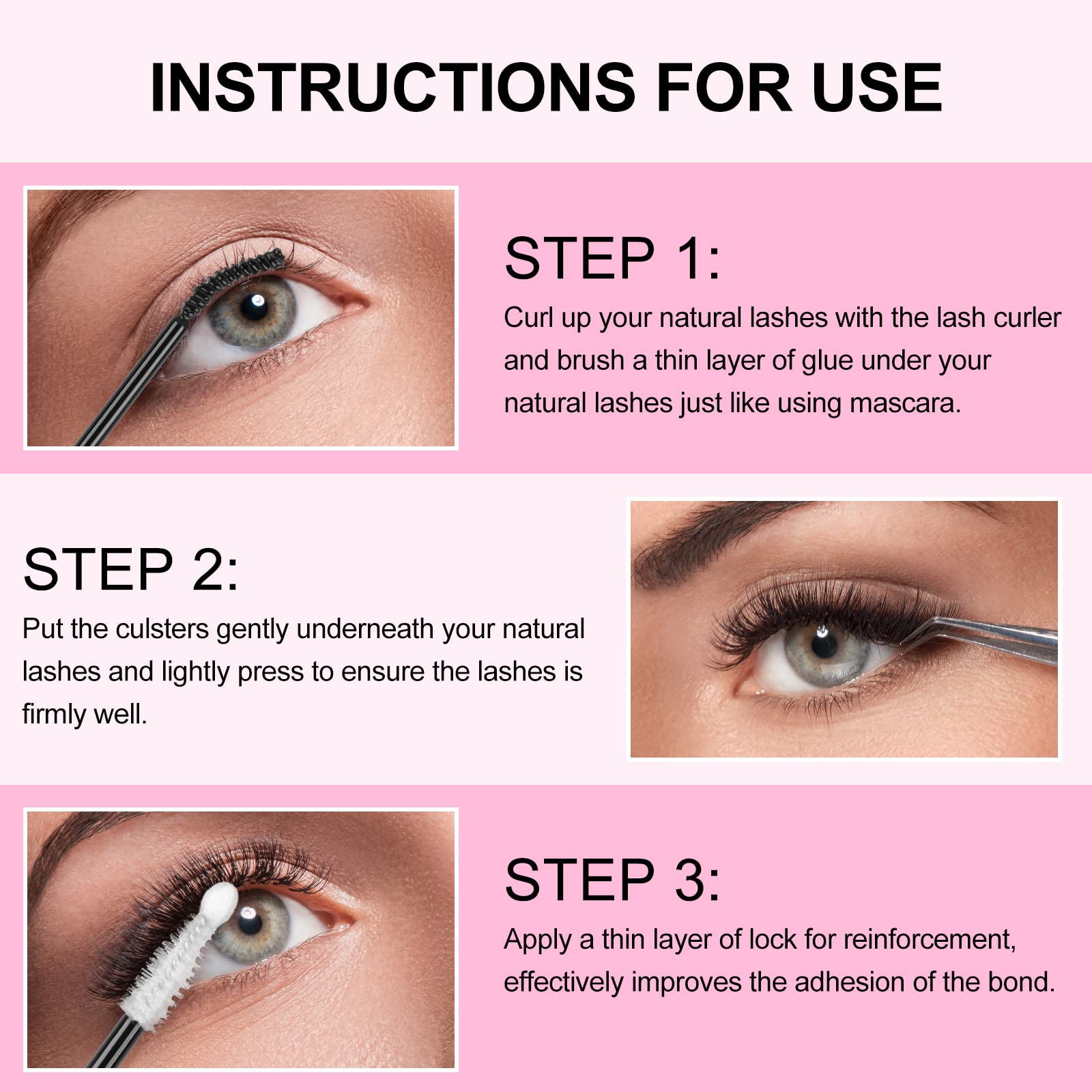 Fenshine Lash Bond And Seal, Cluster Eyelash Glue, Individual Cluster Diy Eyelash Extensions, Super Strong Hold Cluster Lash Adh