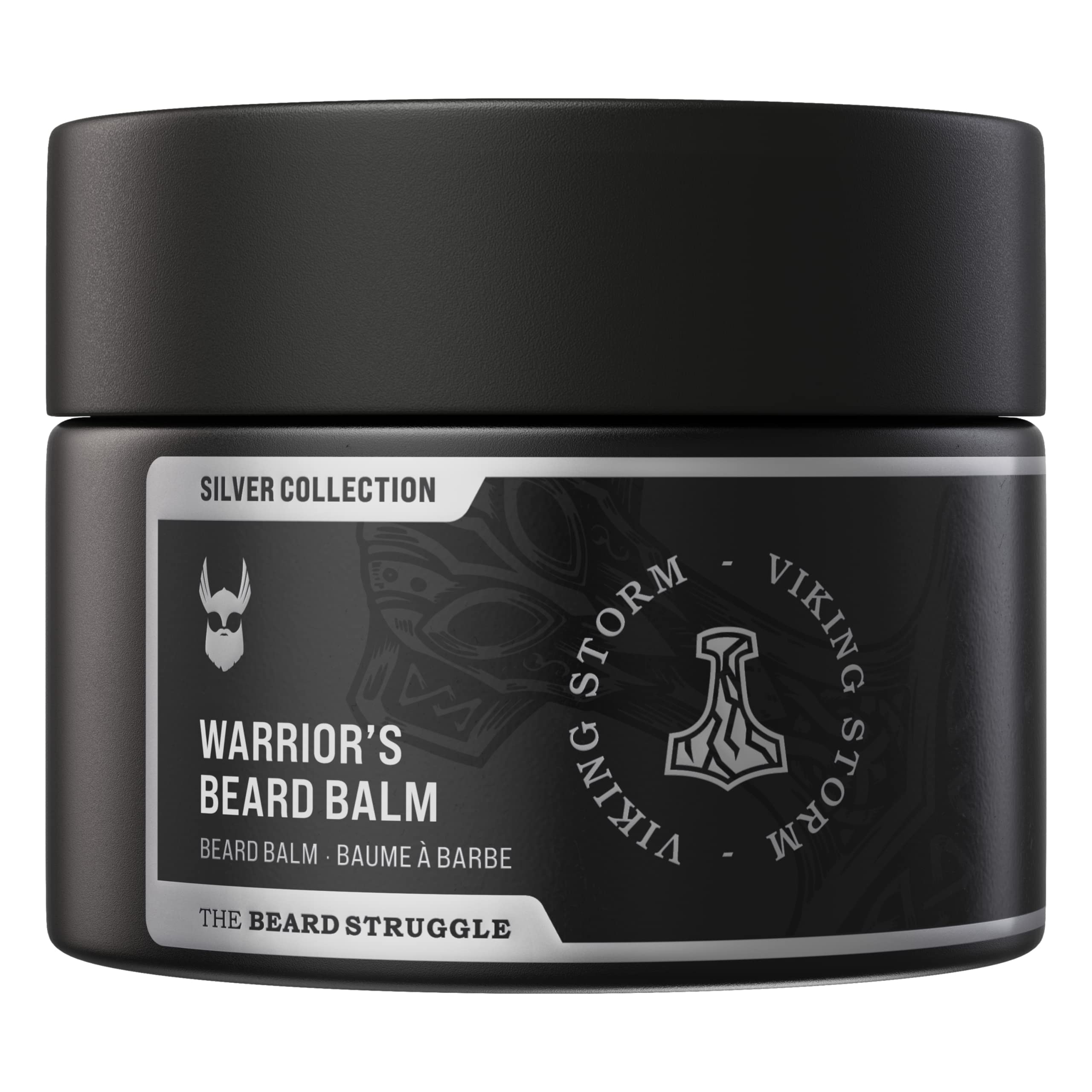 The Beard Struggle Warriors Beard Balm - Silver Collection, Viking Storm - Non-Greasy Low-Hold Formula, Luxurious Cologne-Grade